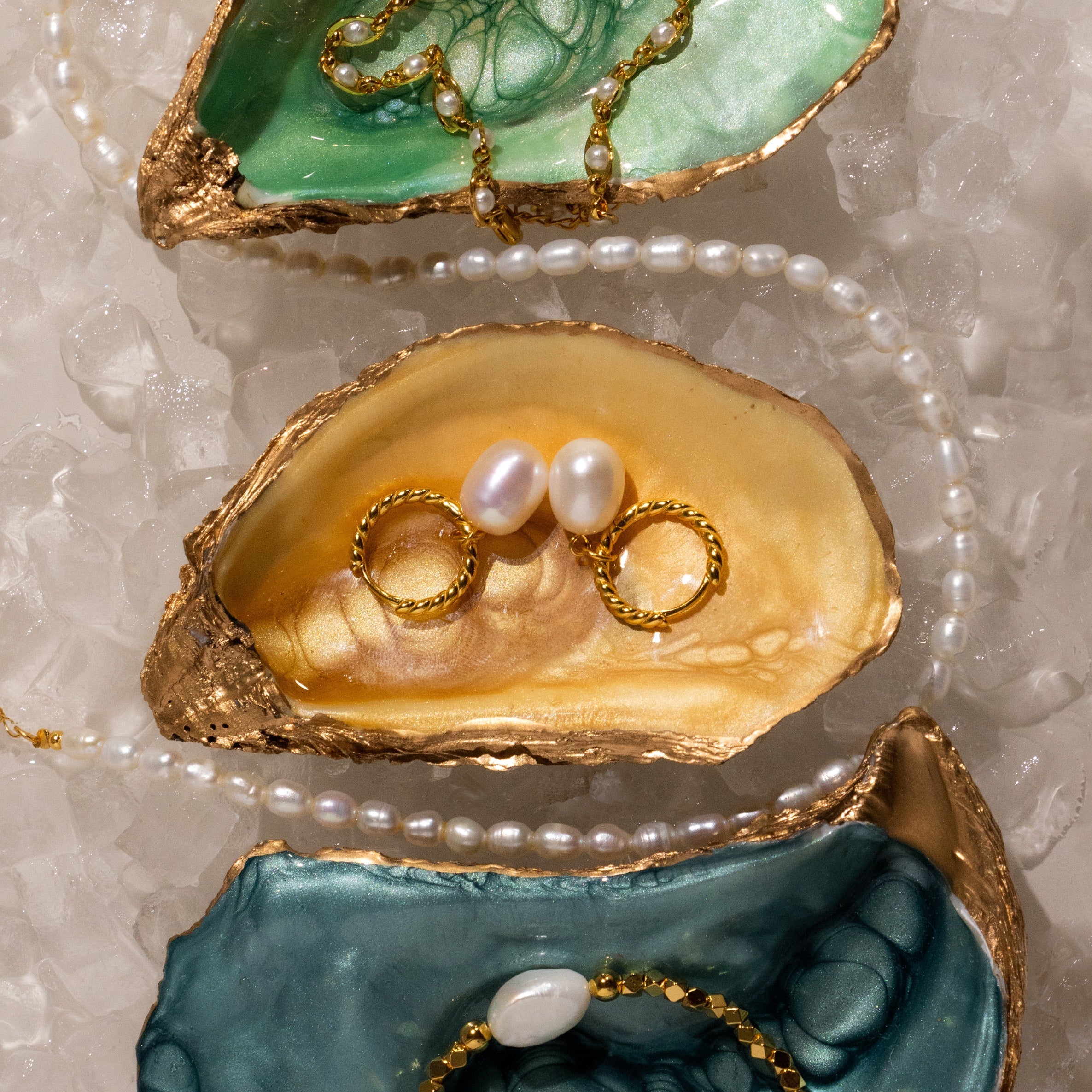 Twisted Pearl Hoops
