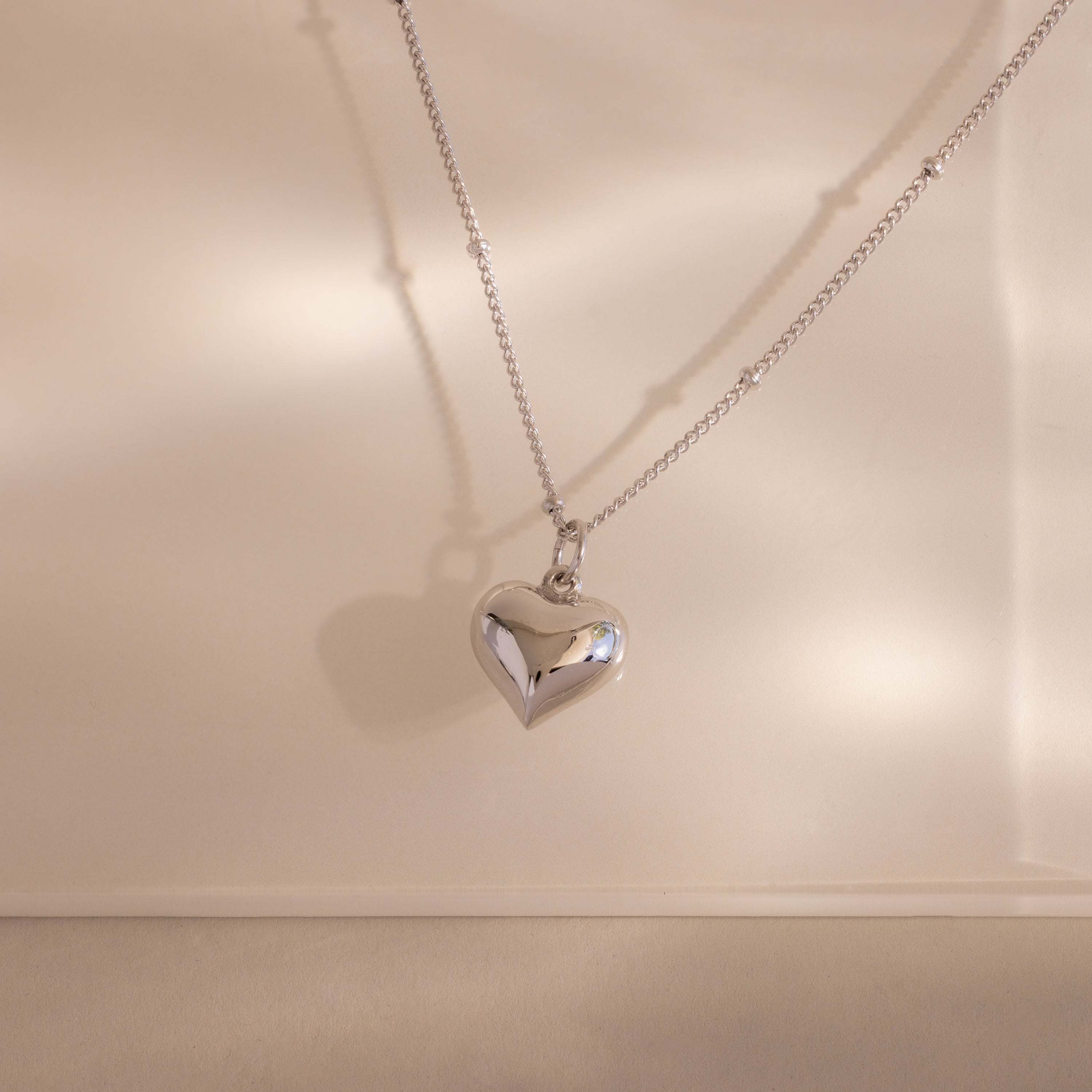Puff Heart Charm Necklace
