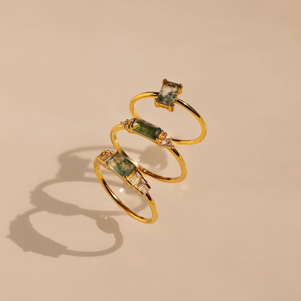 Agate Emerald Ring