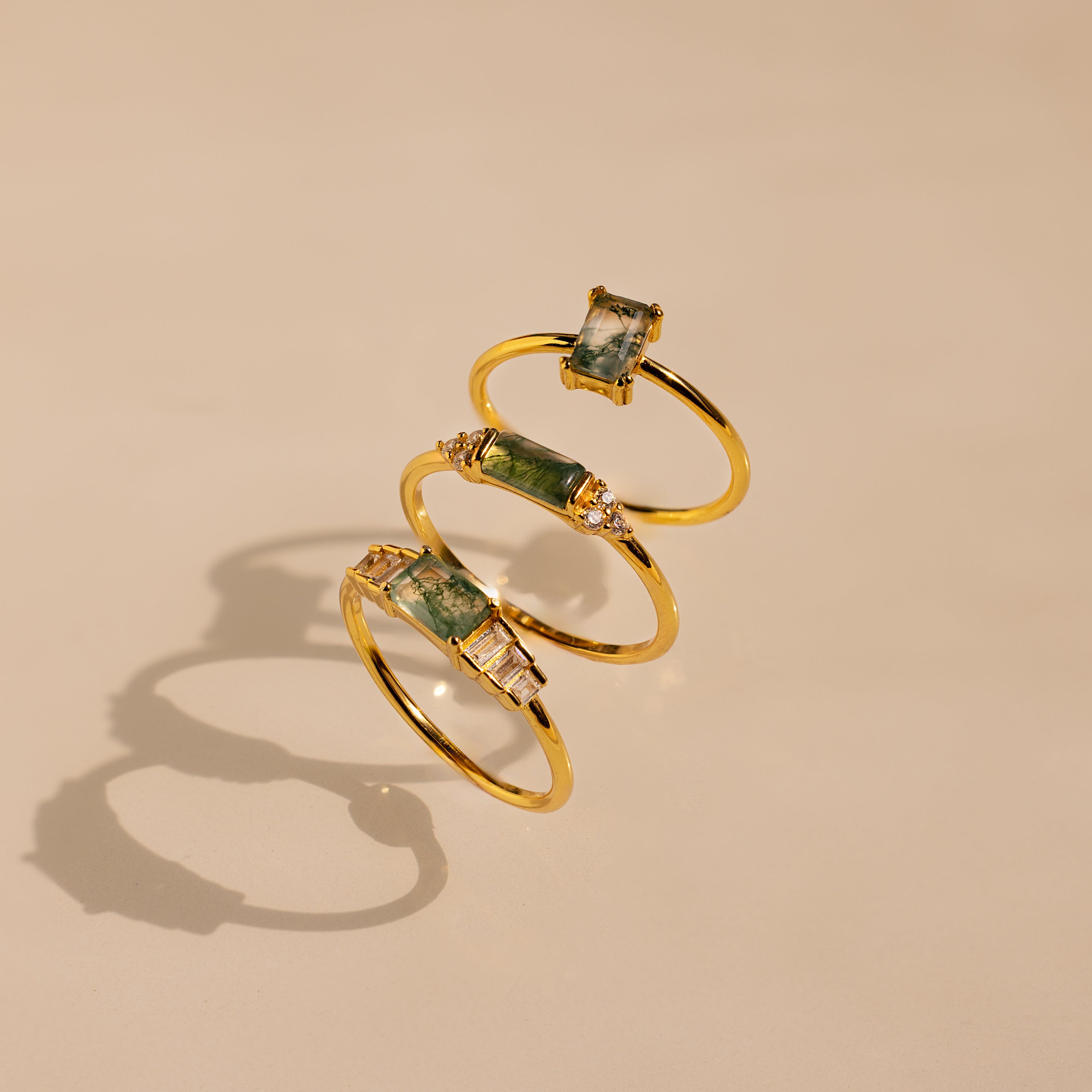 Agate Emerald Ring