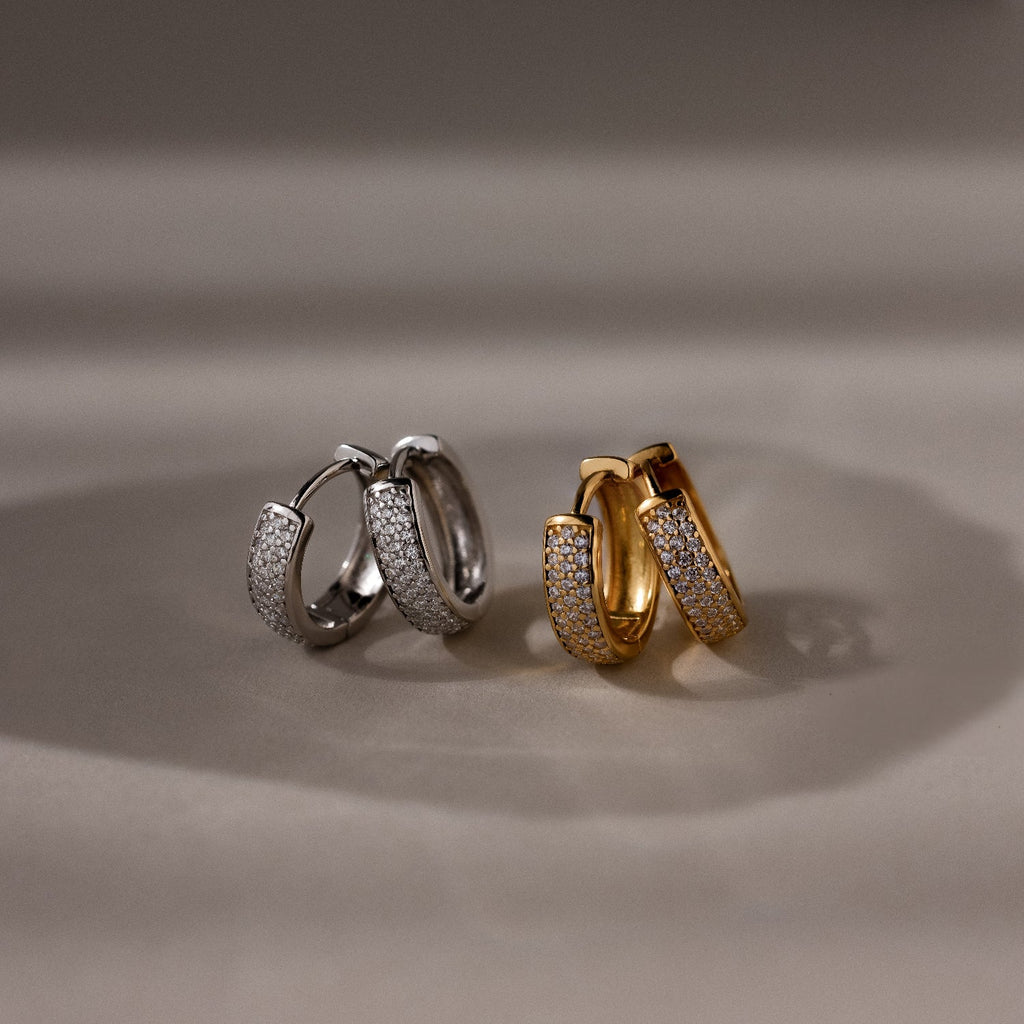 Pave Diamond Huggies