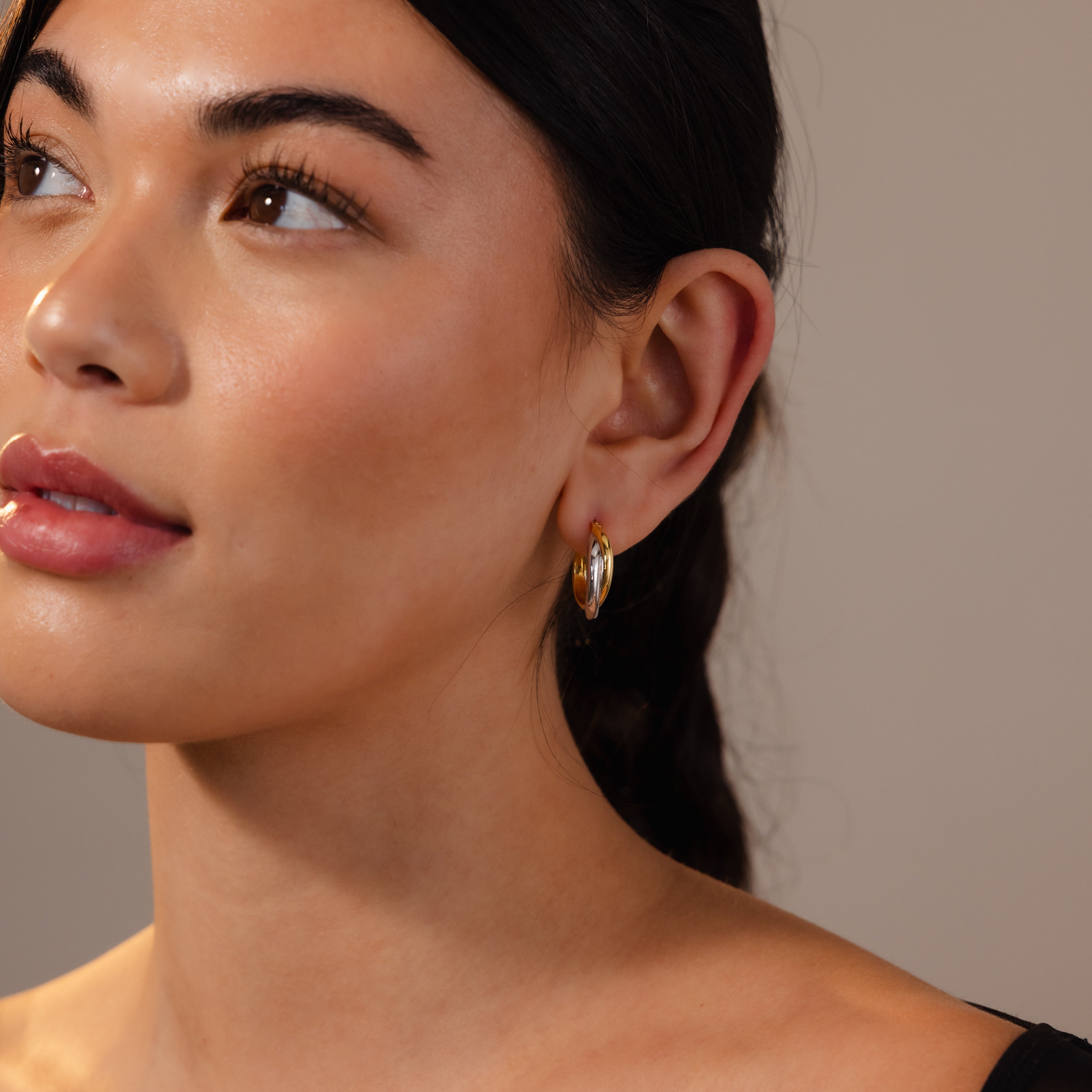 Twisted Mixed Metal Hoops