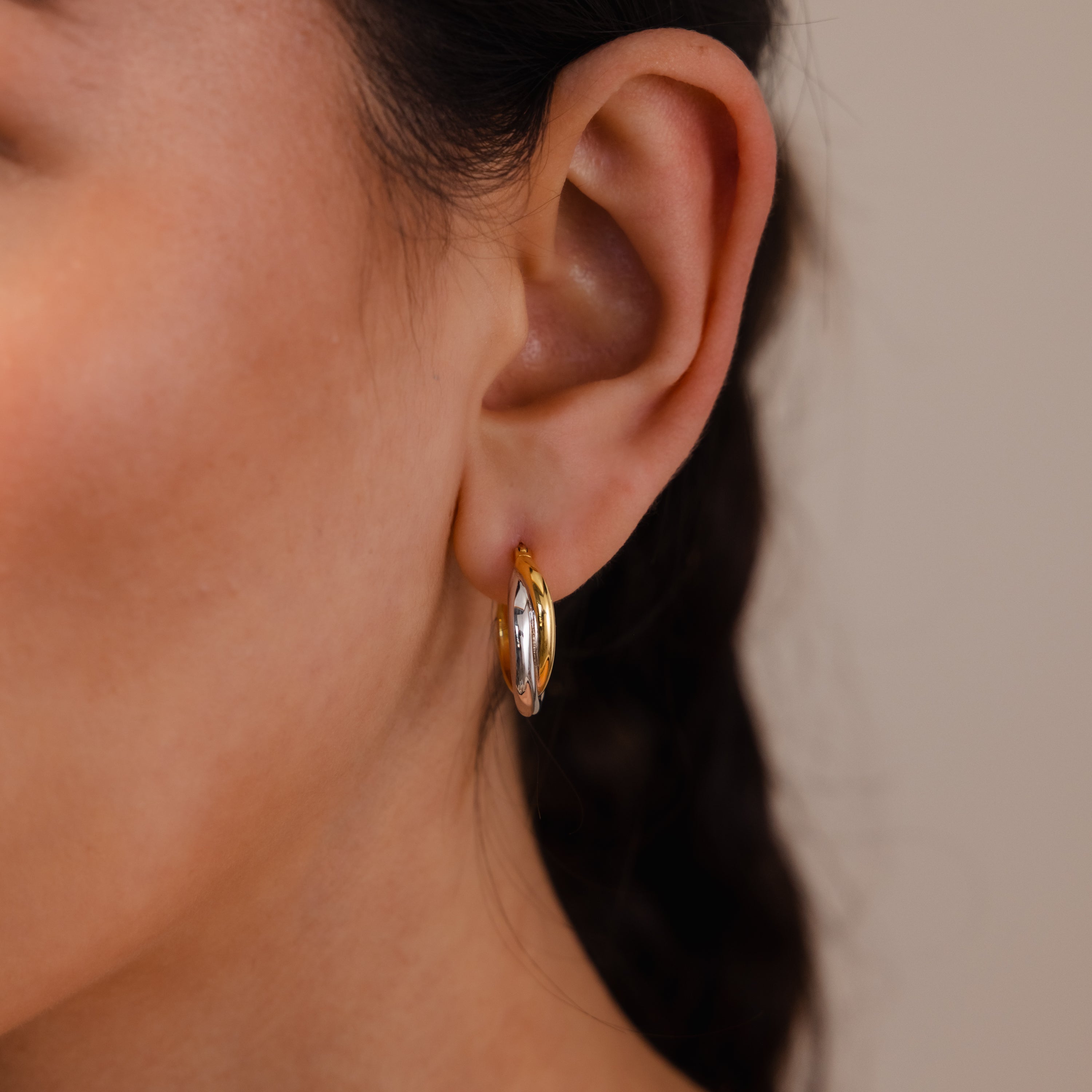 Twisted Mixed Metal Hoops