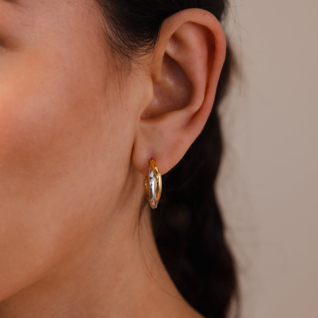 Twisted Mixed Metal Hoops