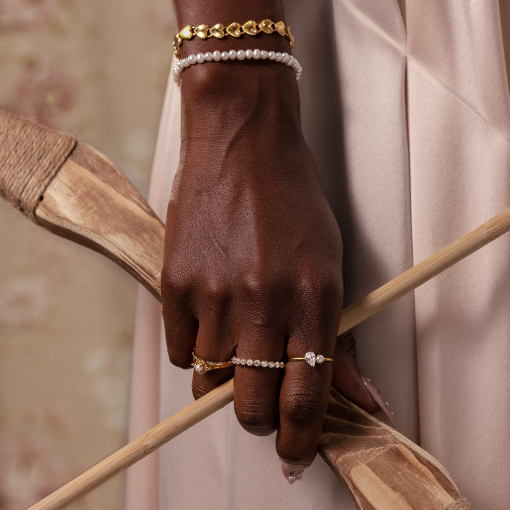 Vintage Pave Pearl Ring