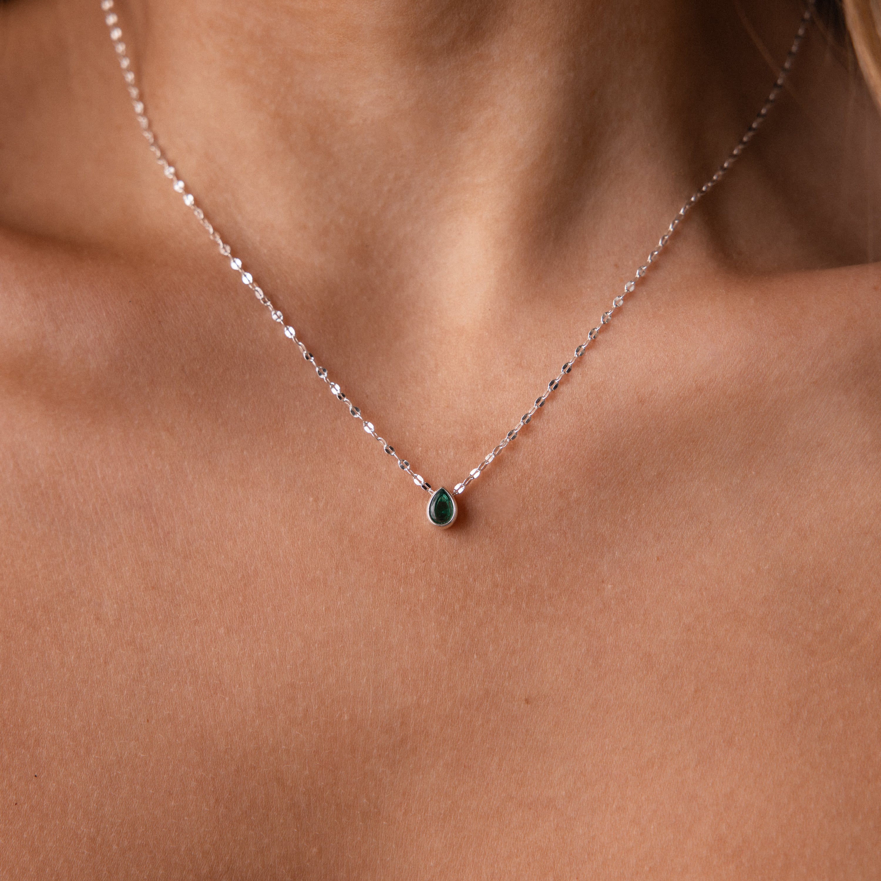 Multiple Teardrop Birthstone Necklace