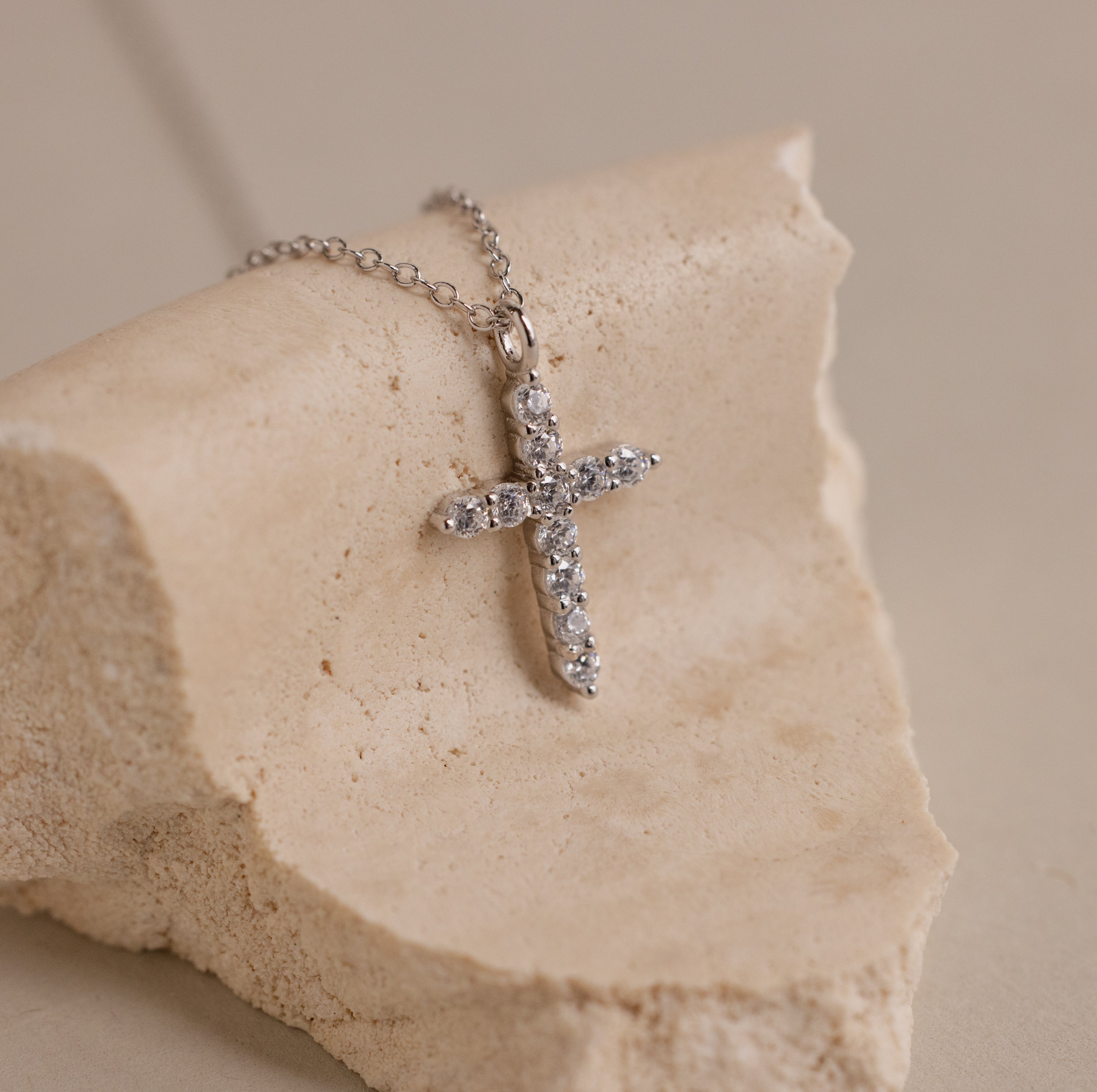Pave Cross Necklace