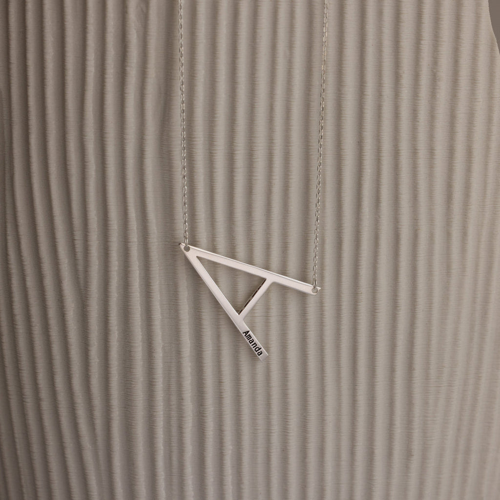 Large Sideways Initial Necklace