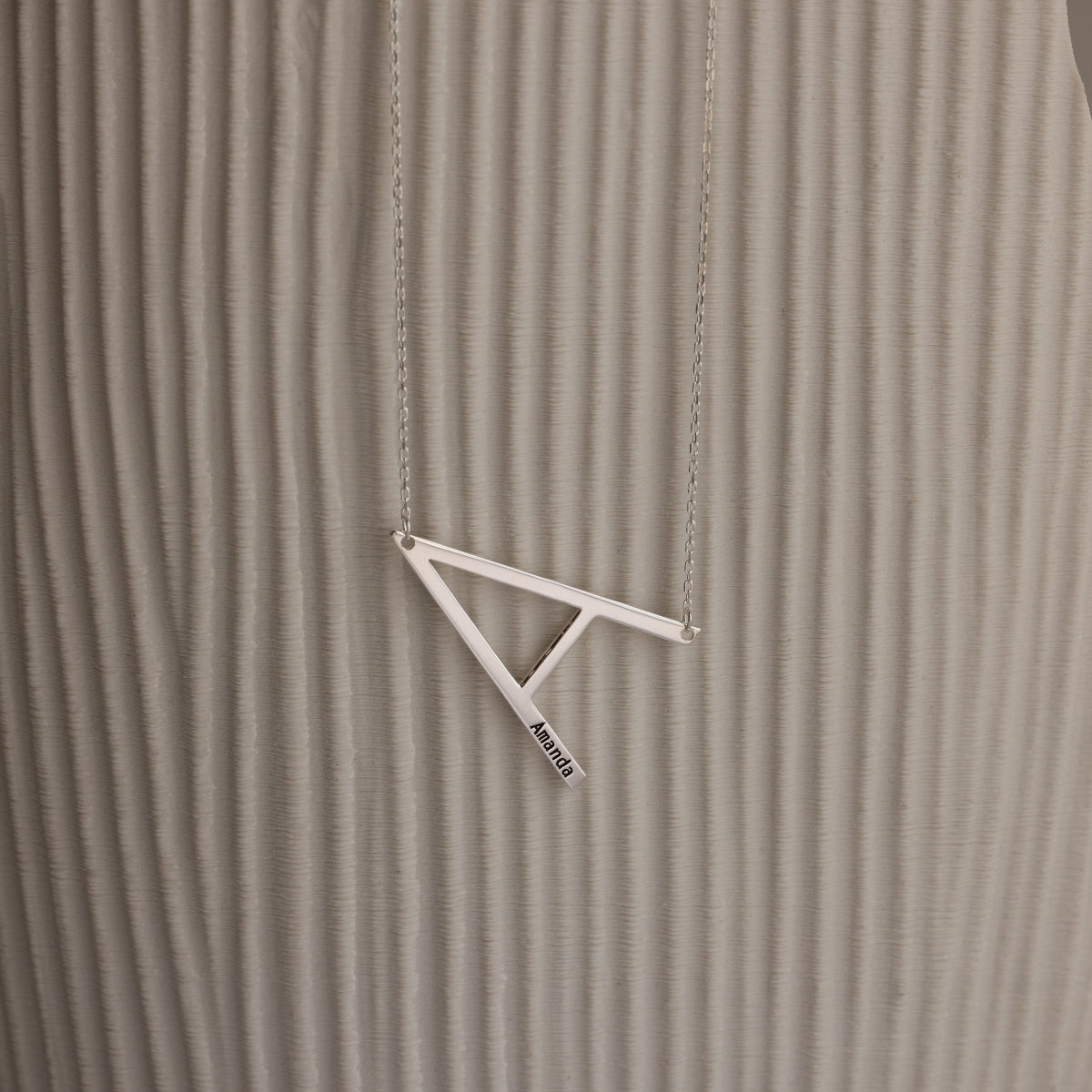 Large Sideways Initial Necklace