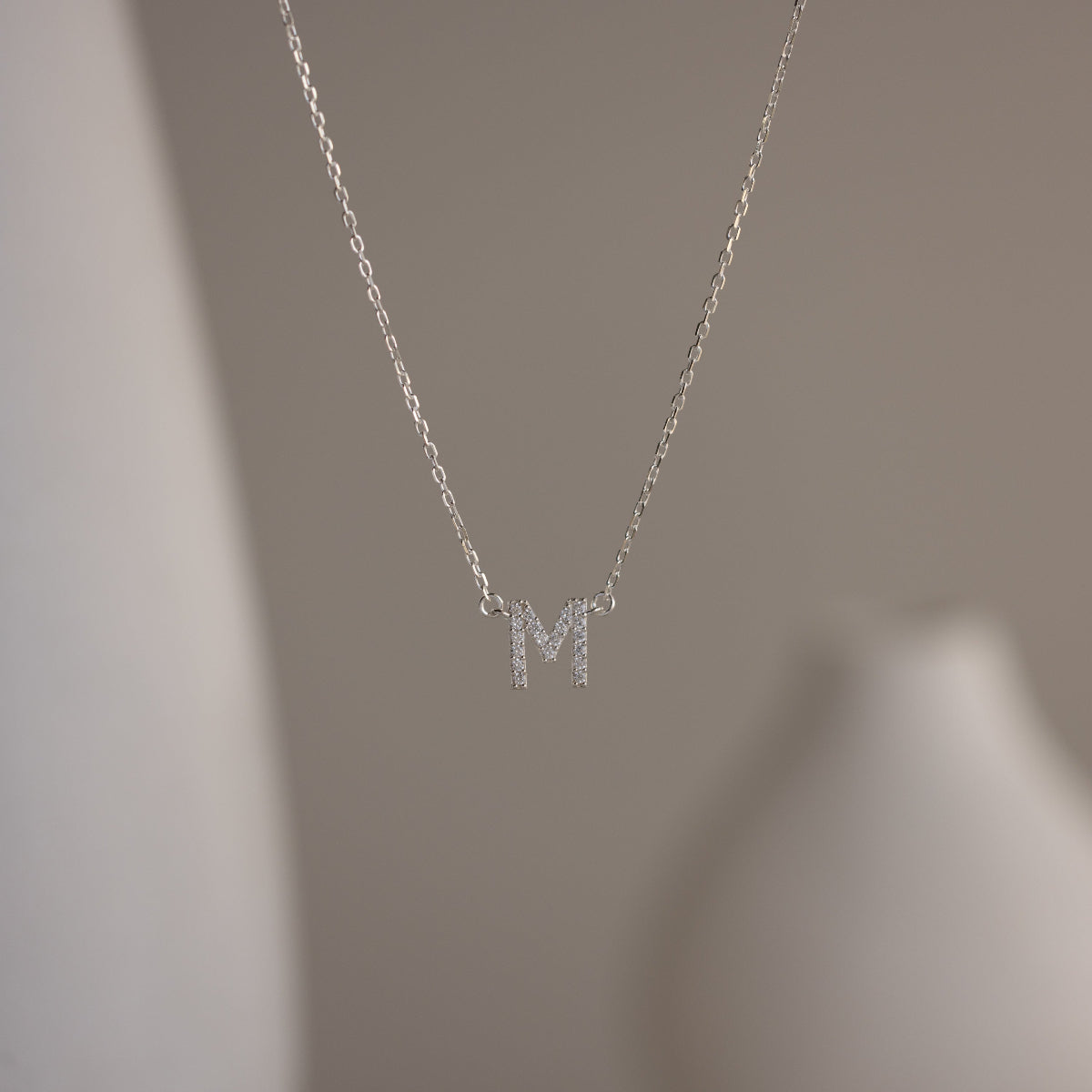 Pave Initial Necklace