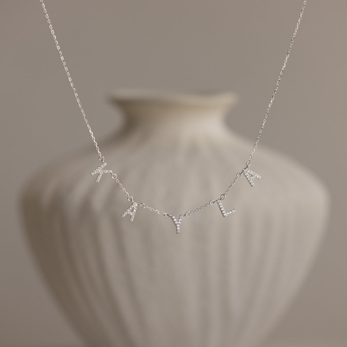 Pave Letter Necklace