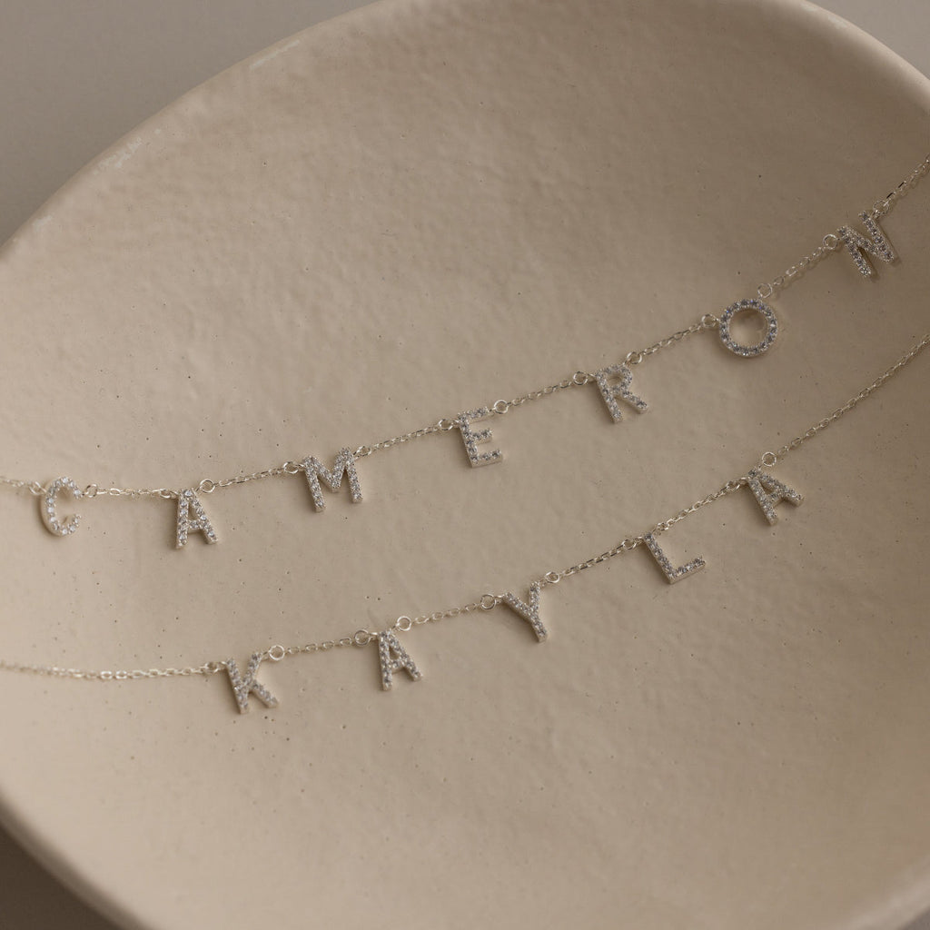 Pave Letter Necklace