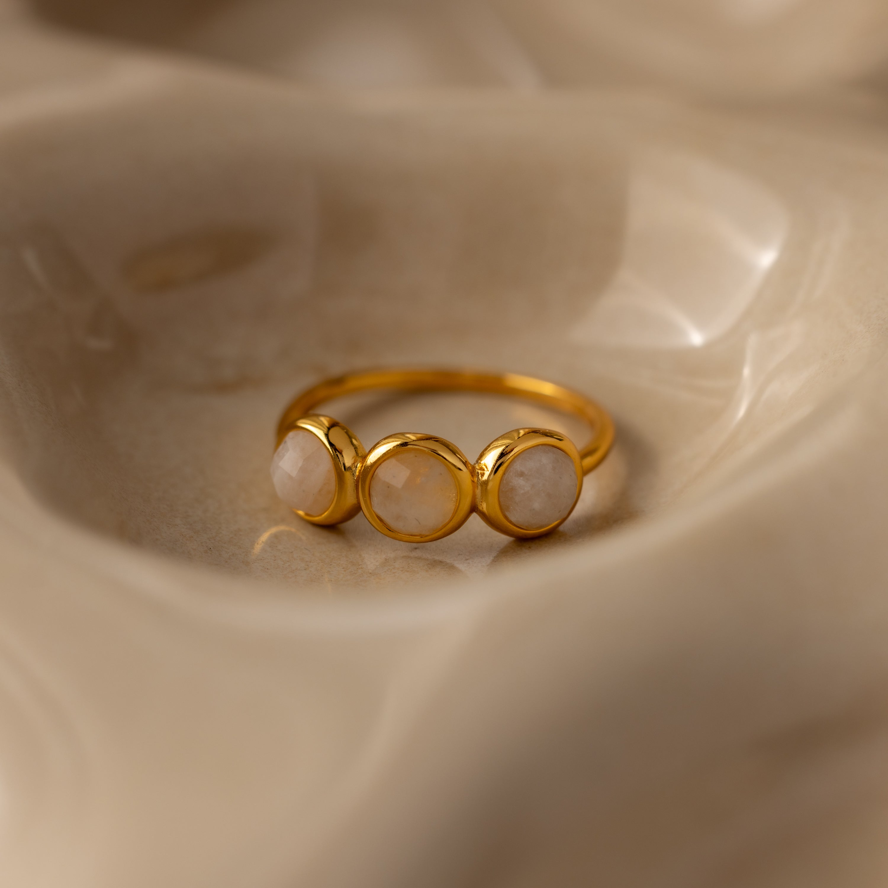 Moonstone Cluster Ring