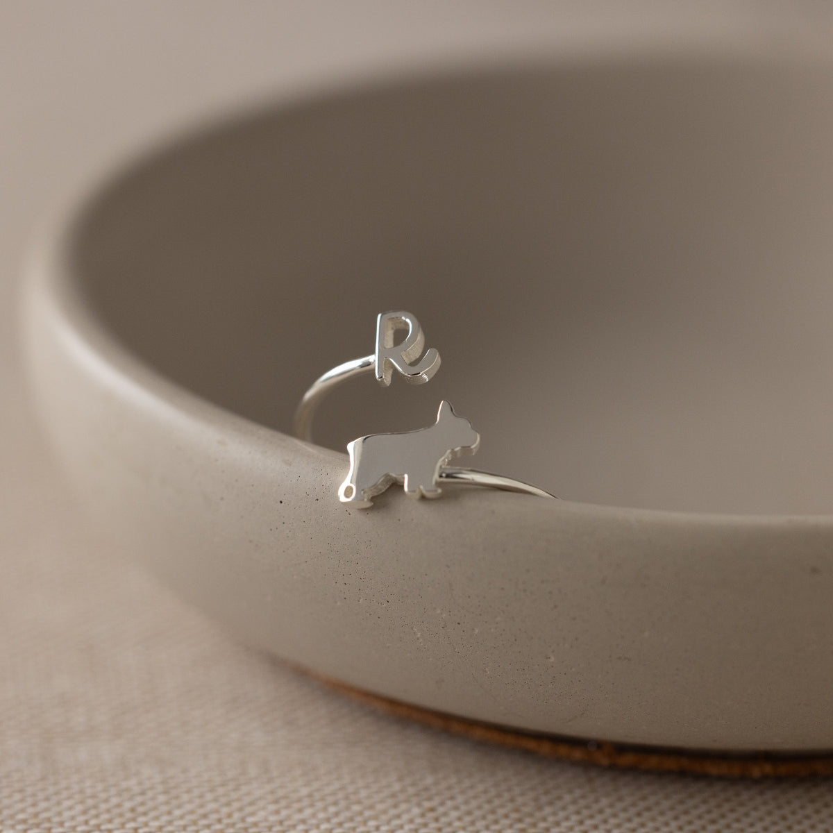 Duo Pet Initial Wrap Ring