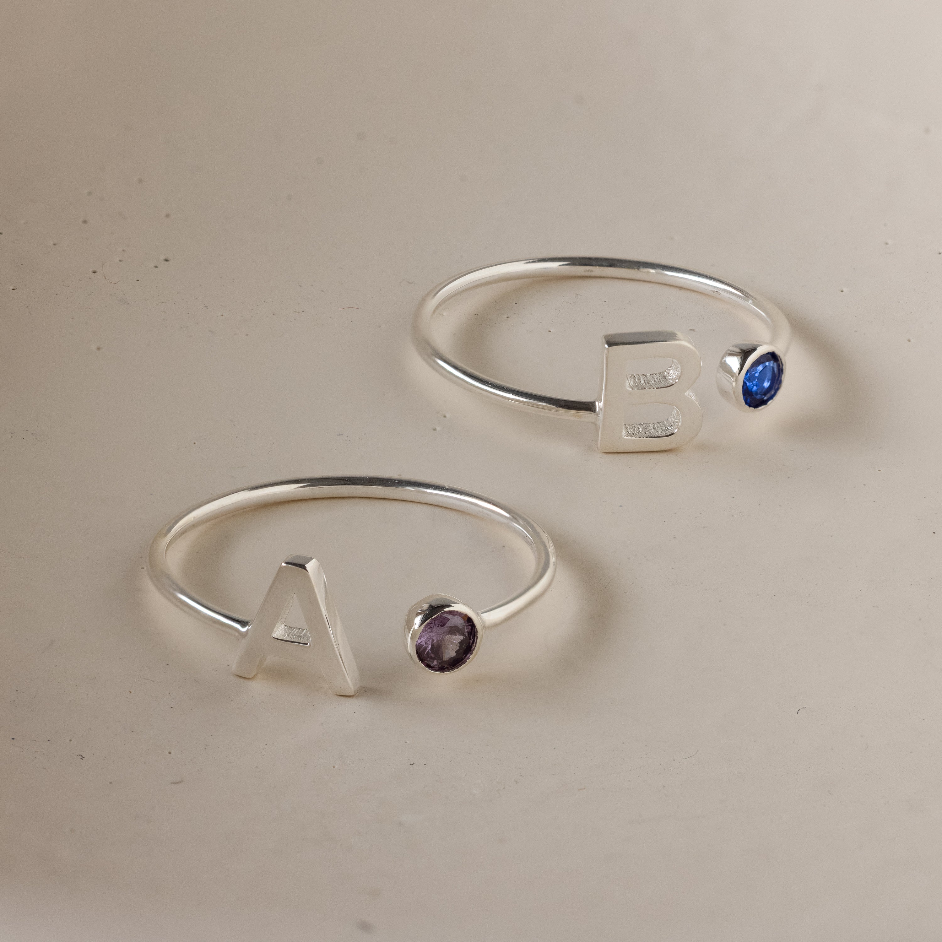 Alex Initial Birthstone Ring