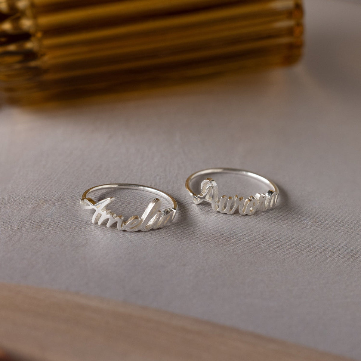 Grace Script Name Ring