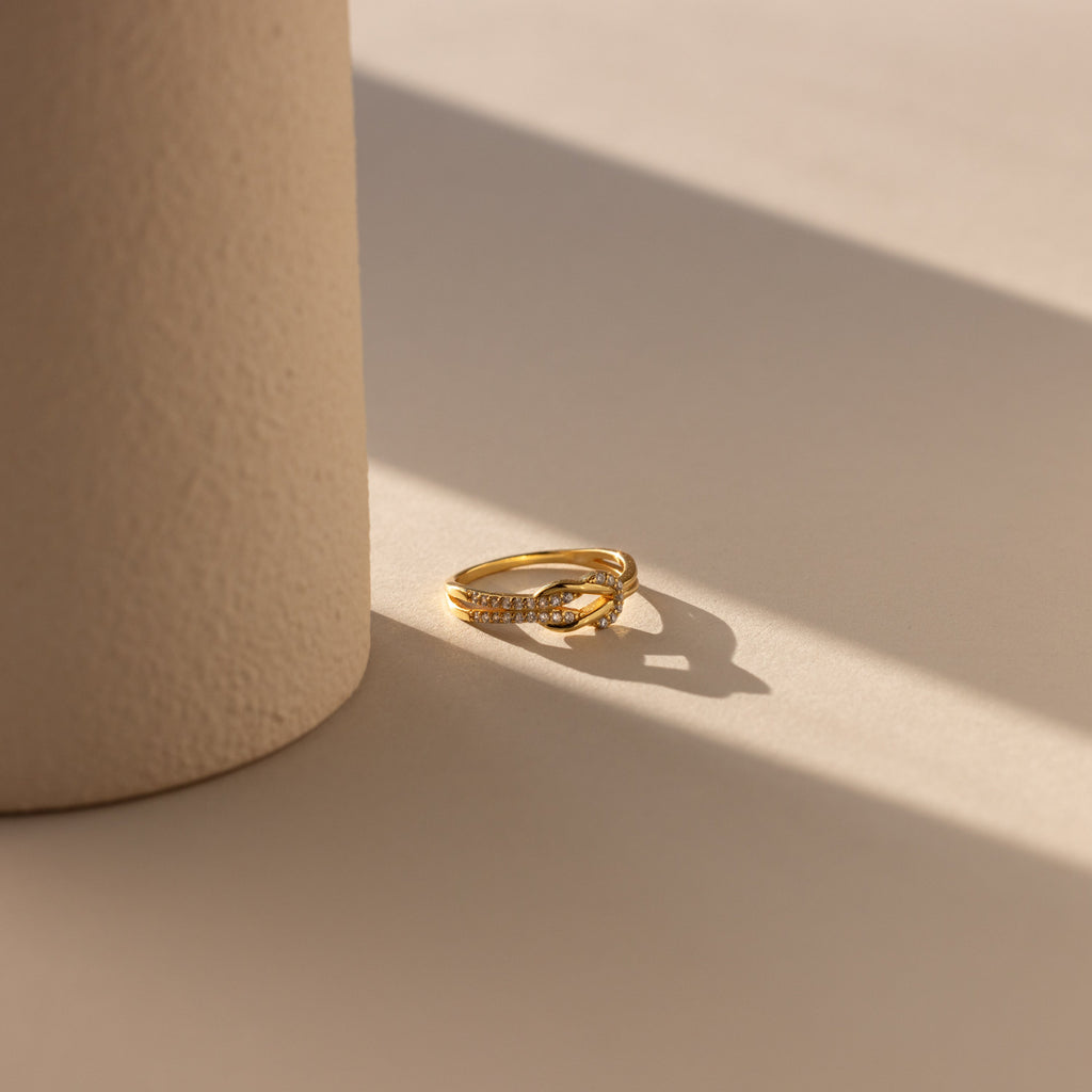 Pave Double Knot Ring