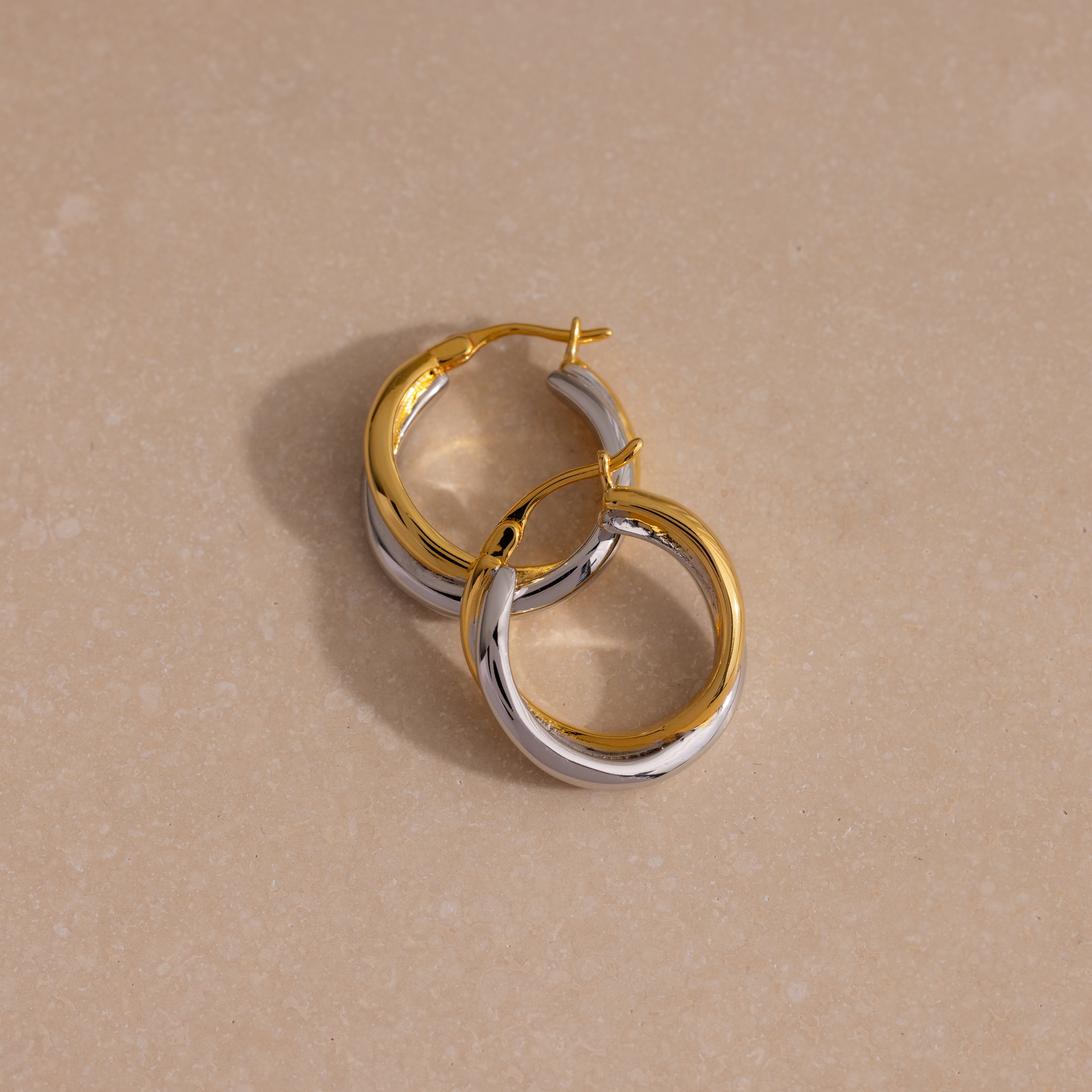 Twisted Mixed Metal Hoops