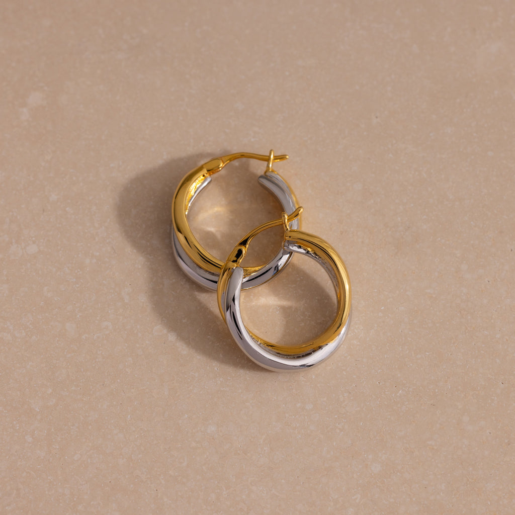 Twisted Mixed Metal Hoops
