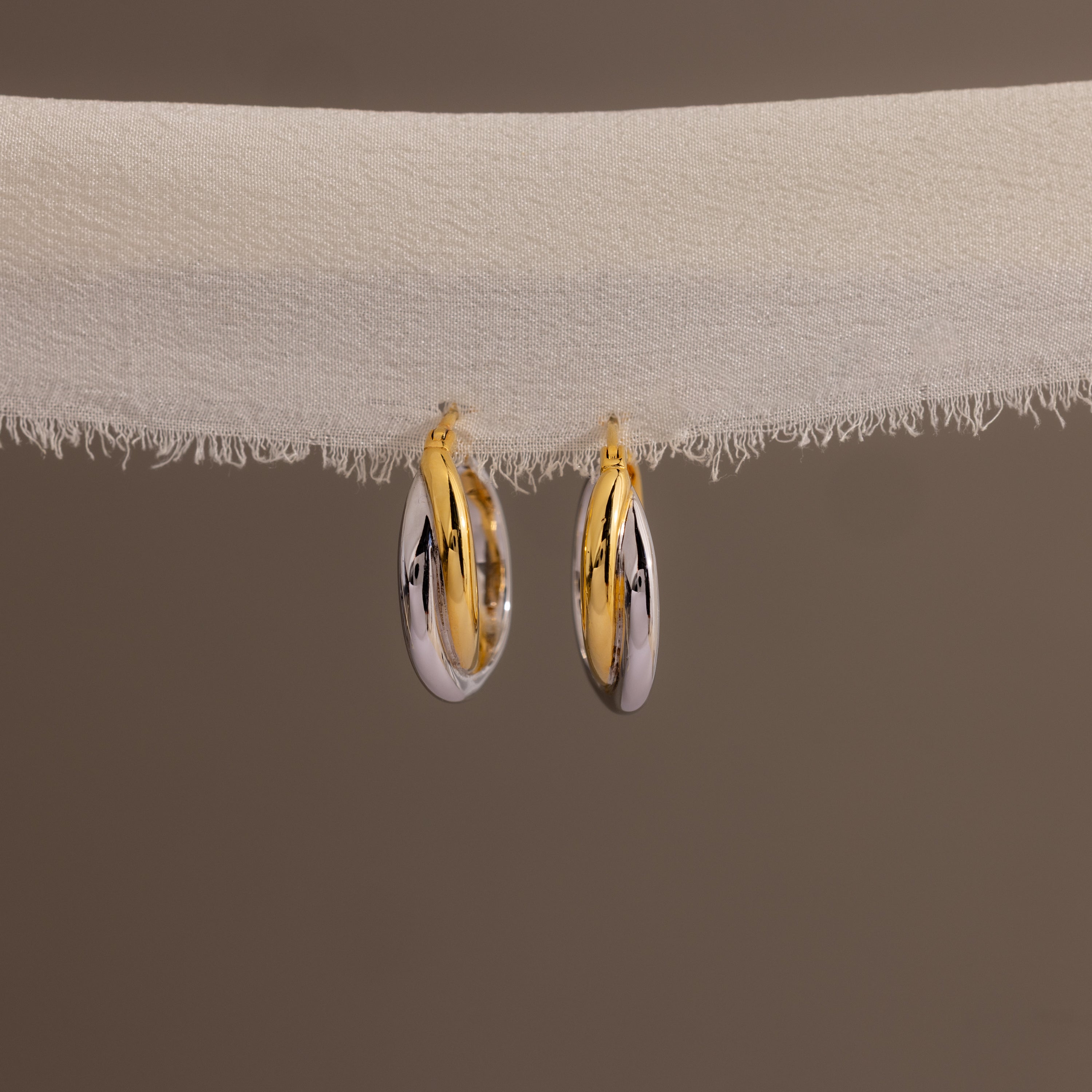 Twisted Mixed Metal Hoops