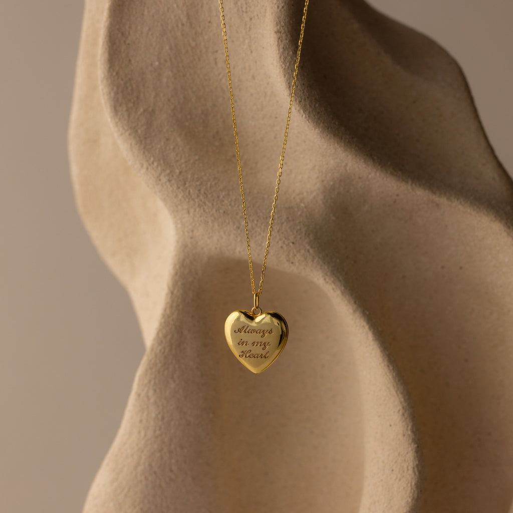Handwriting Heart Locket Necklace