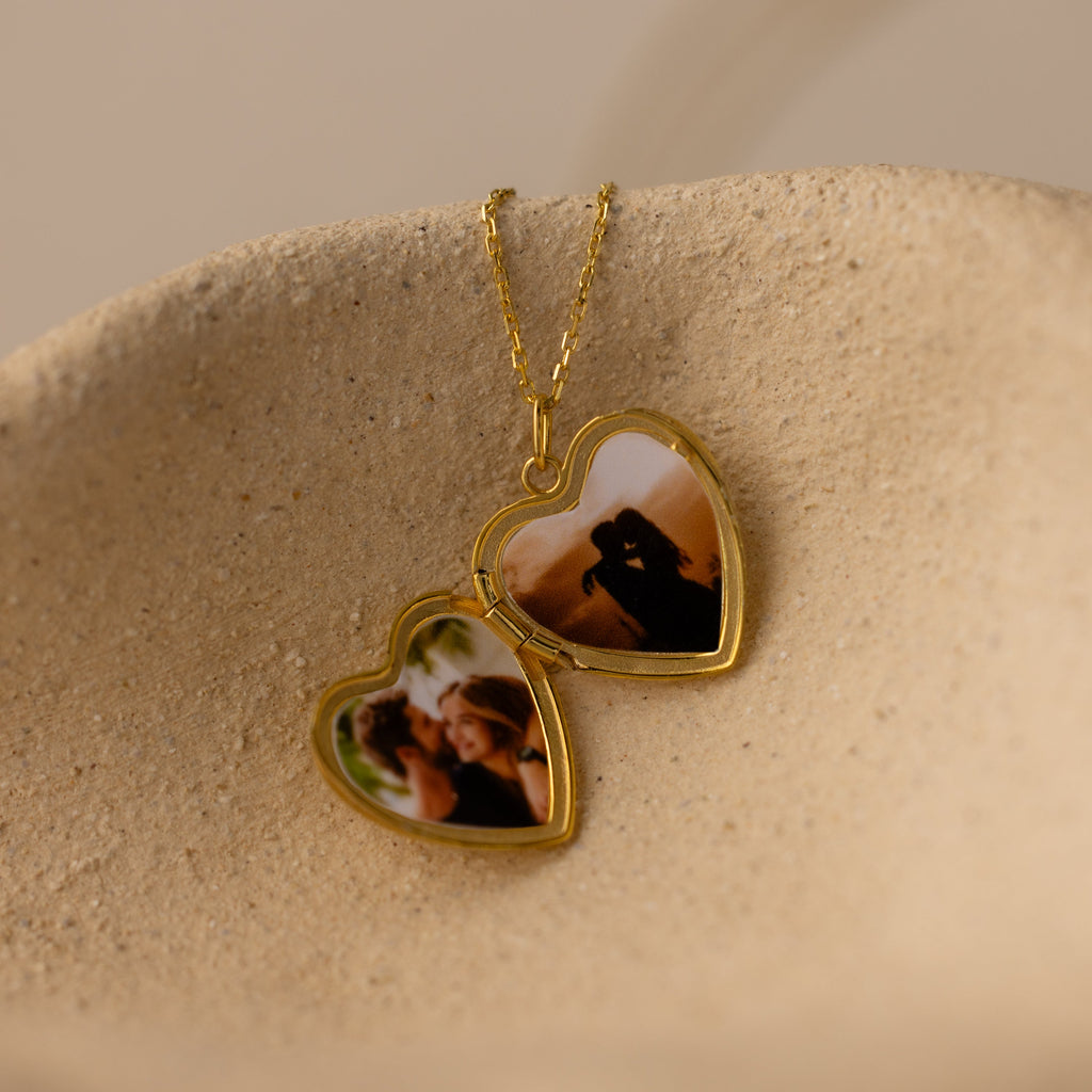 Handwriting Heart Locket Necklace