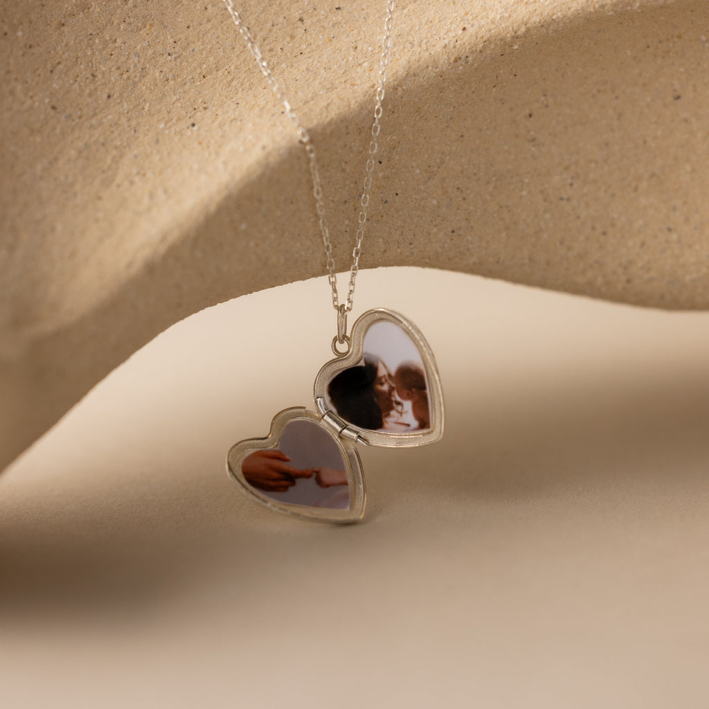 Handwriting Heart Locket Necklace