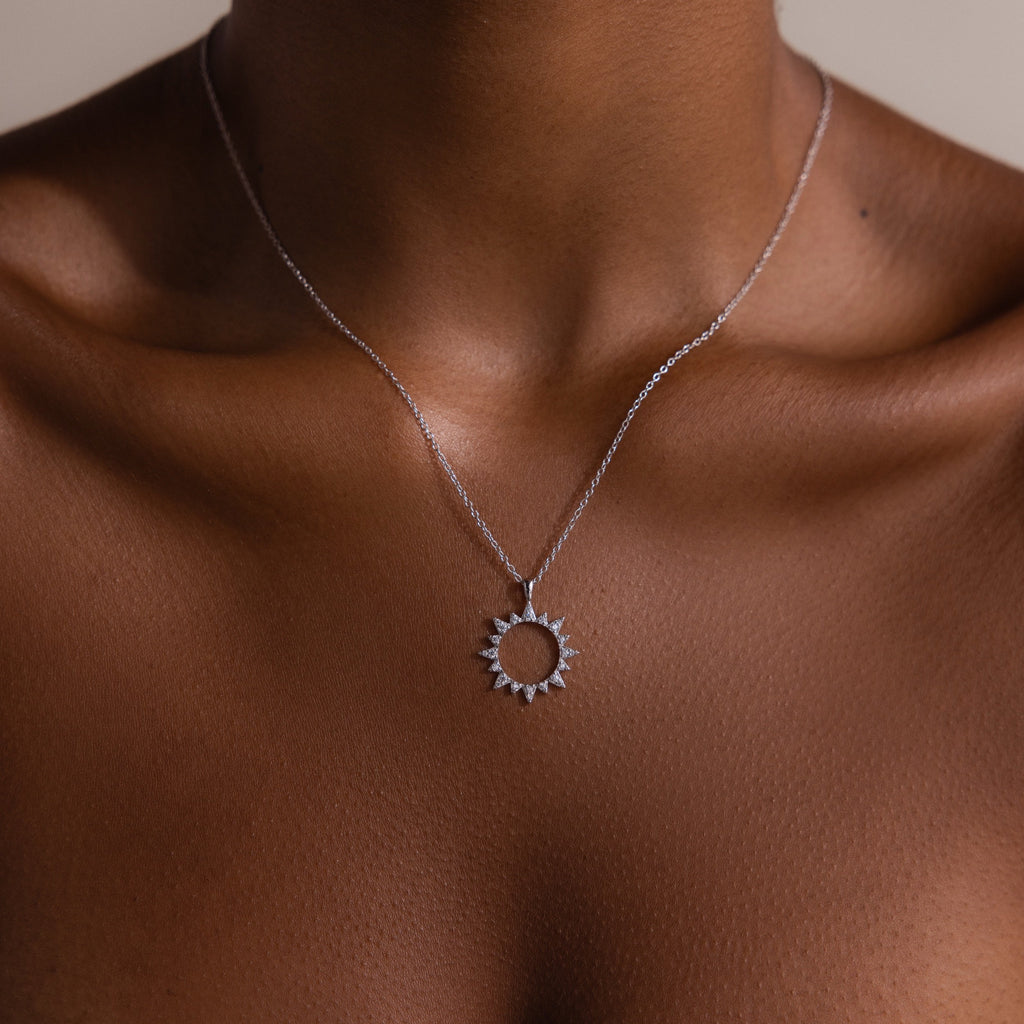 Pave Sun Necklace