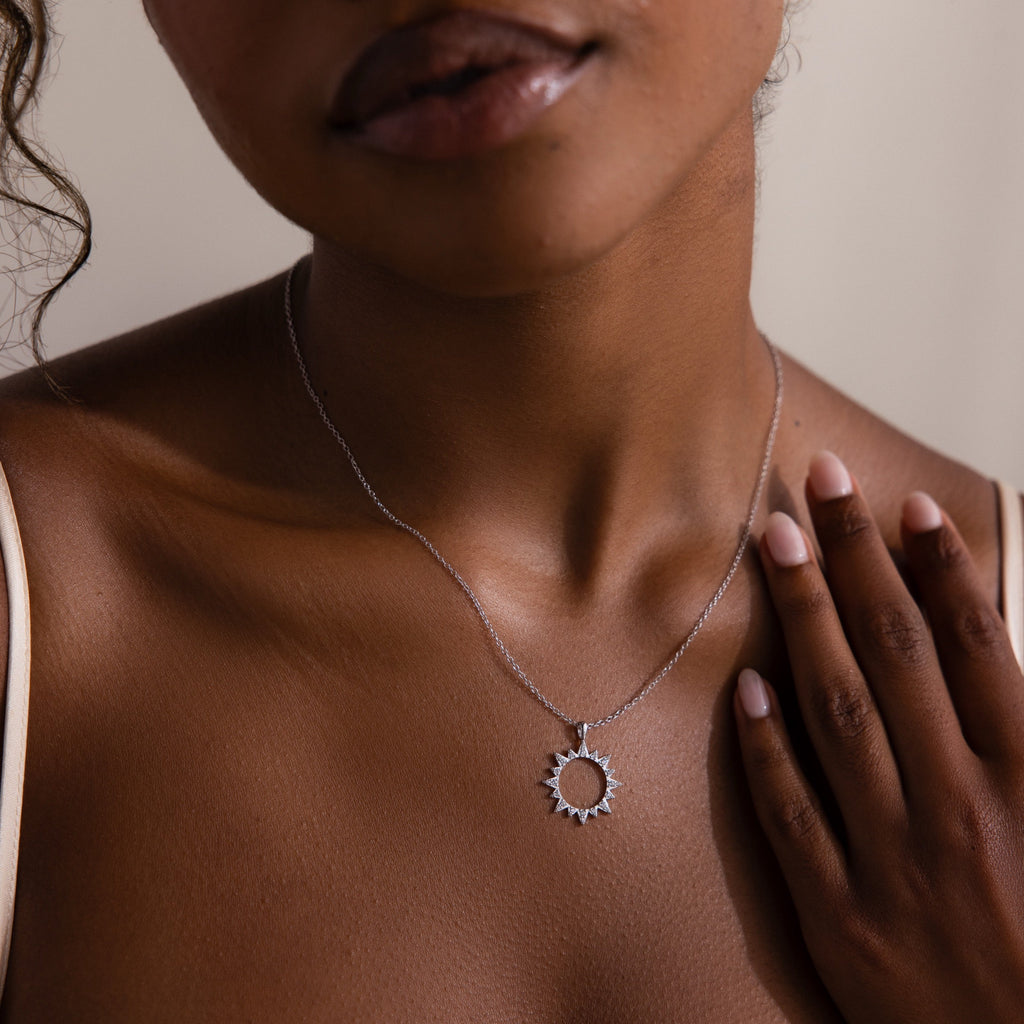 Pave Sun Necklace