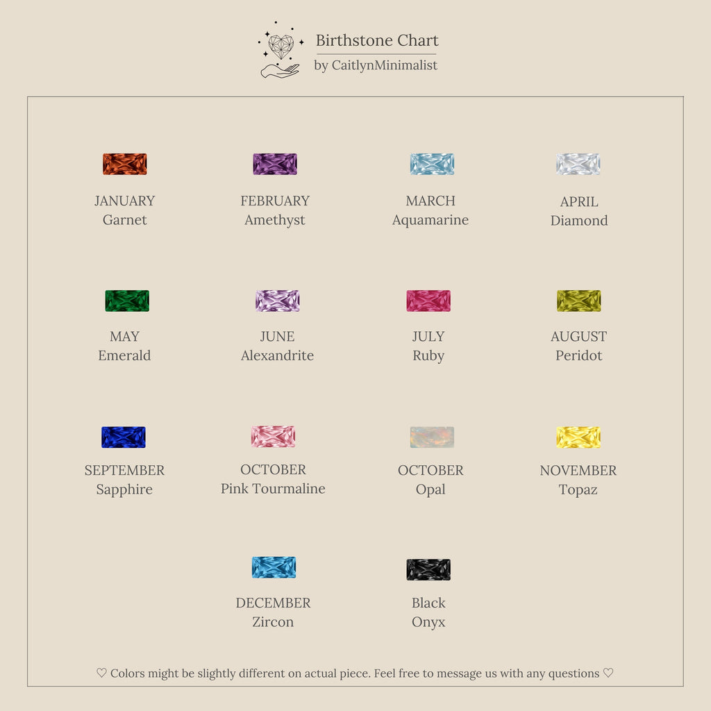 Multiple Baguette Birthstone Huggies