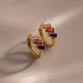 Multiple Tapered Birthstone Huggies