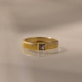 Ribbed Birthstone Band