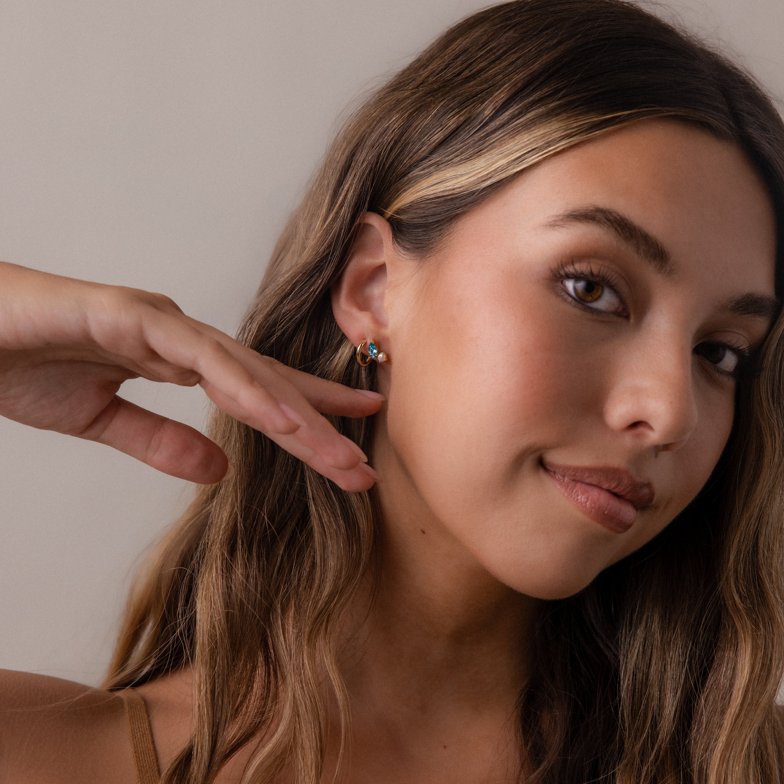 Marquise Birthstone & Pearl Studs