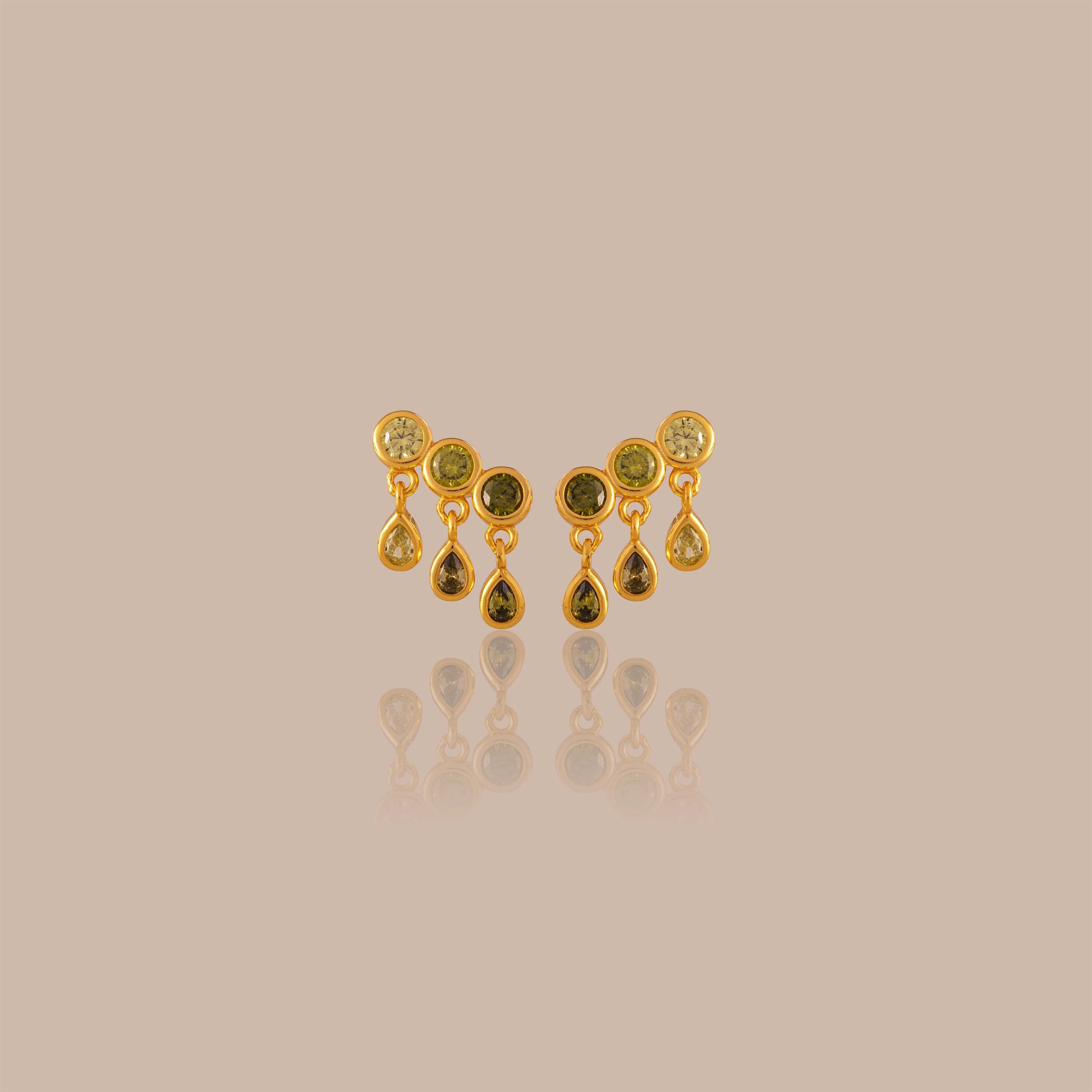 Peridot Raindrop Studs