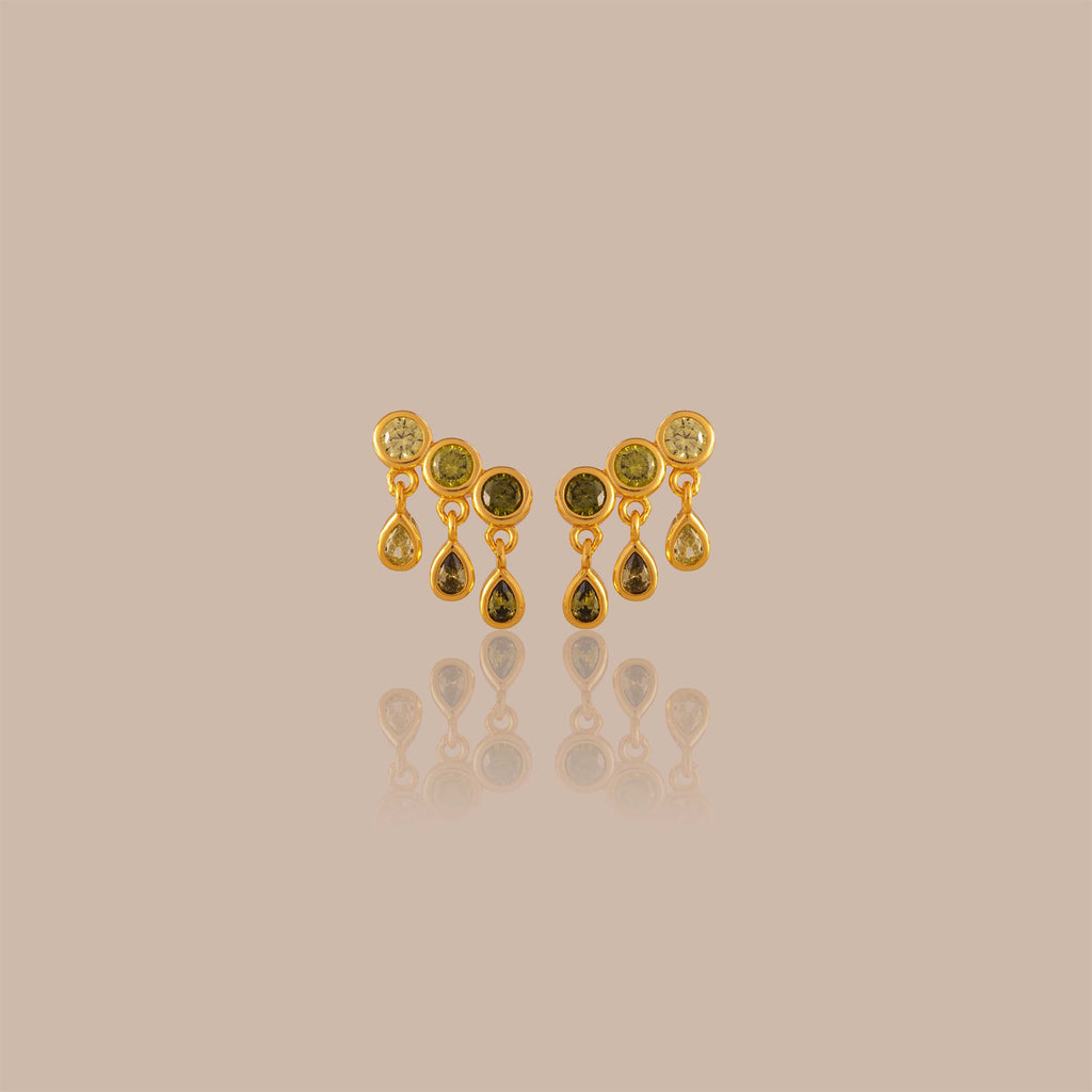 Peridot Raindrop Studs