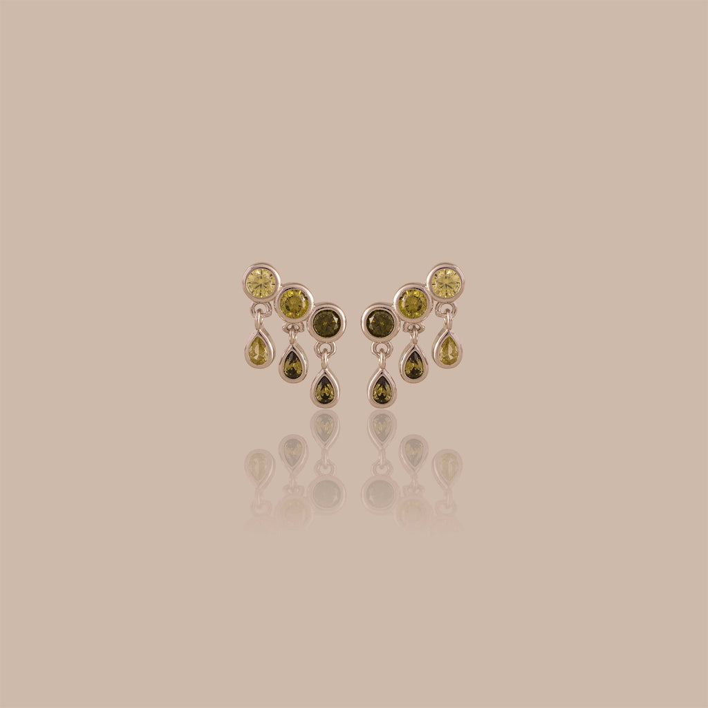 Peridot Raindrop Studs