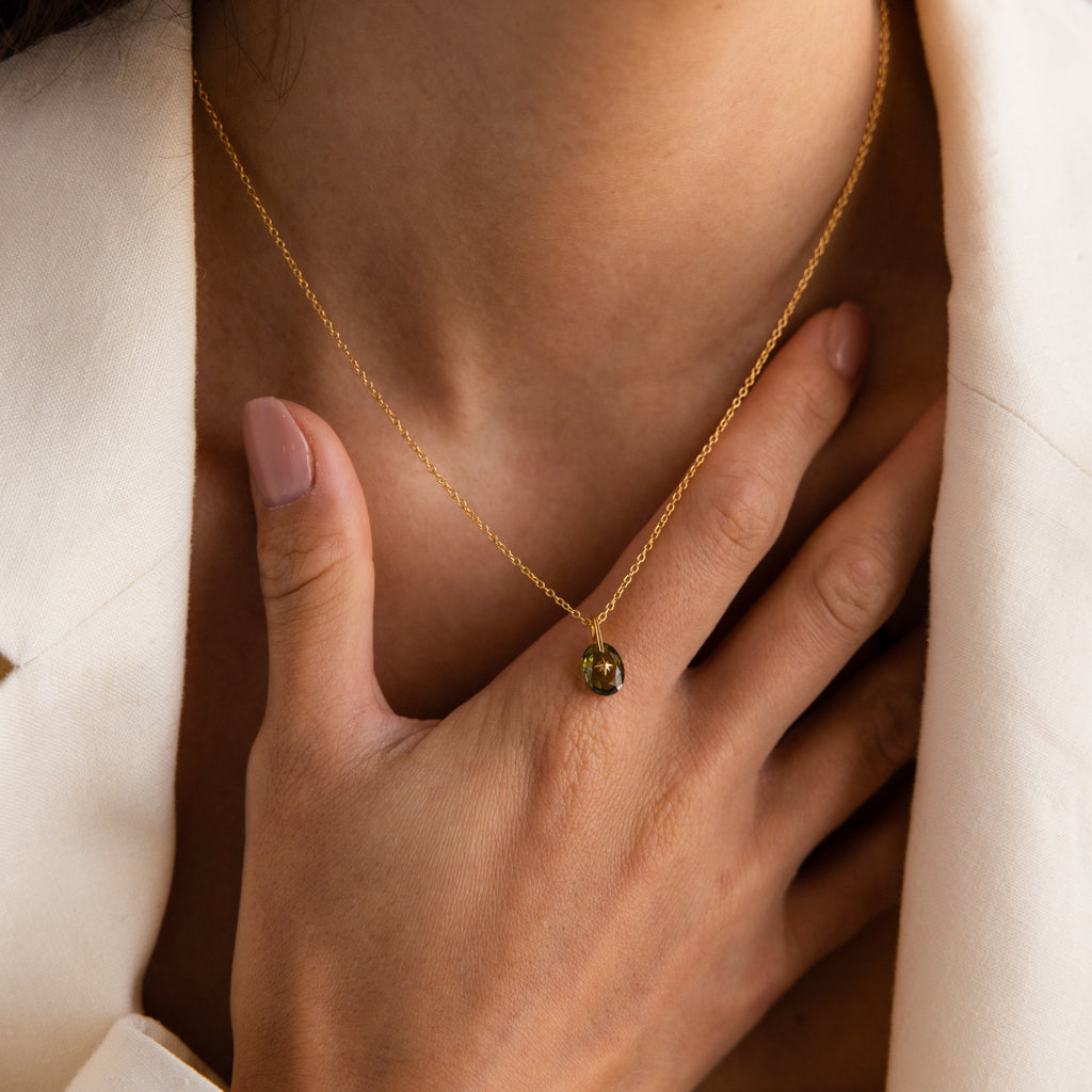 North Star Birthstone Signet Necklace