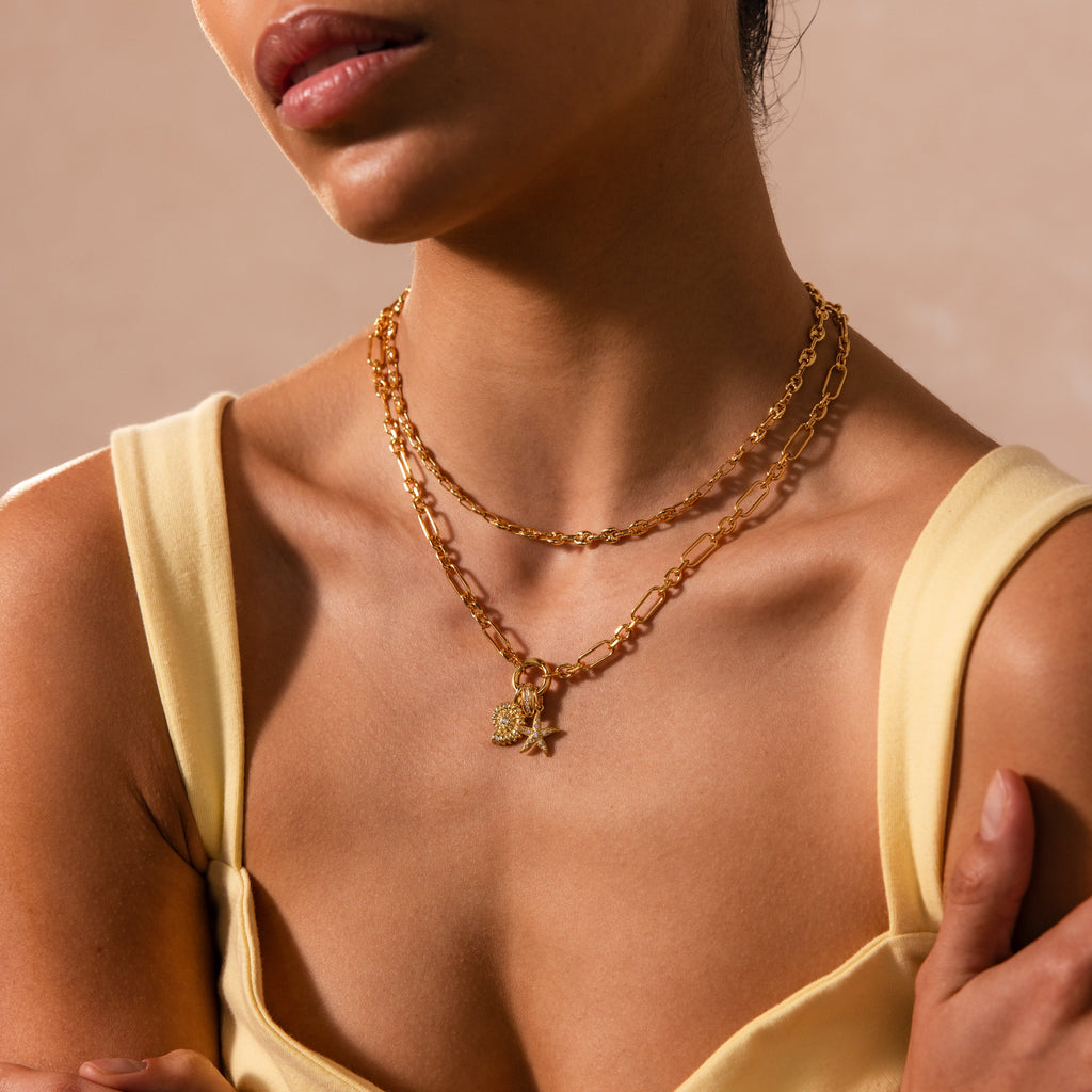 Rolo Circle Figaro Necklace