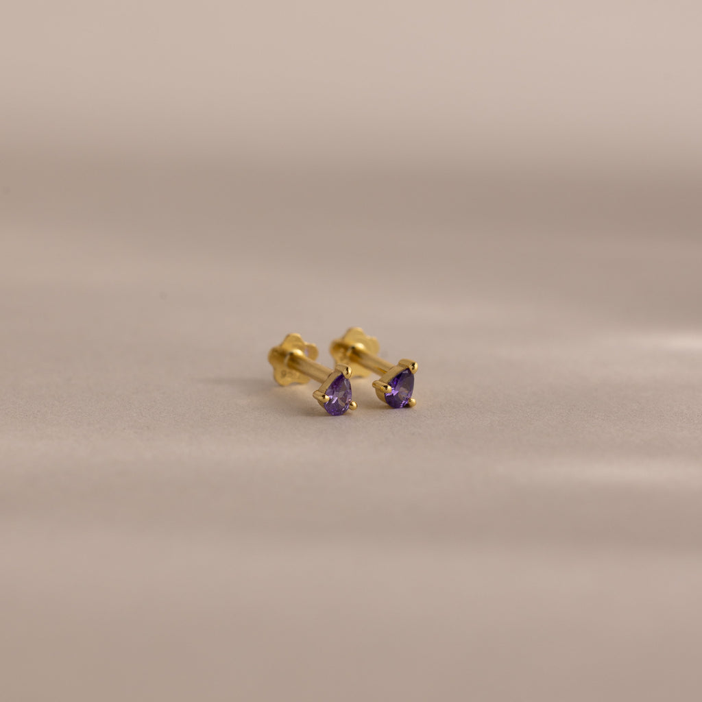 Teardrop Birthstone Flatback Studs