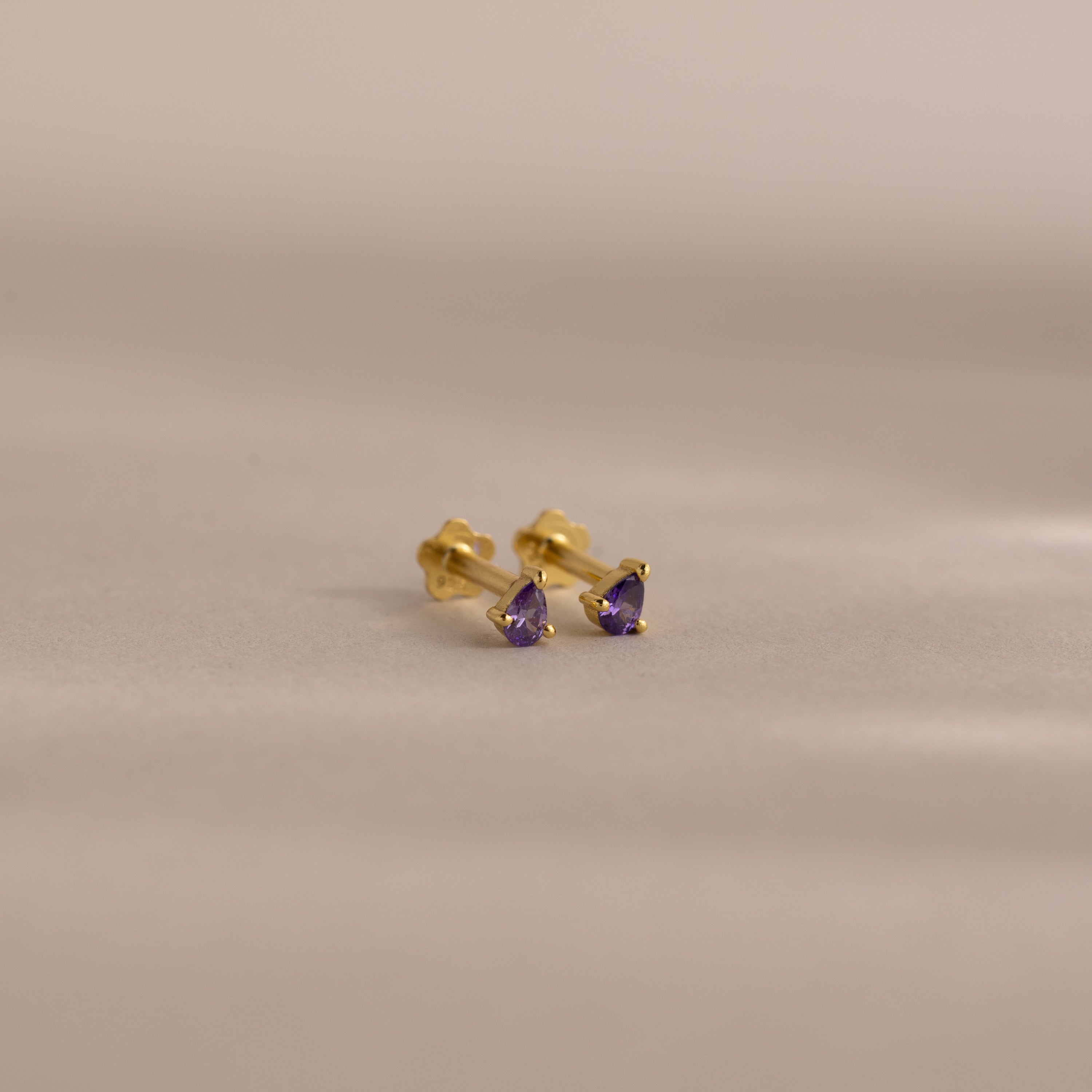 Teardrop Birthstone Flatback Studs