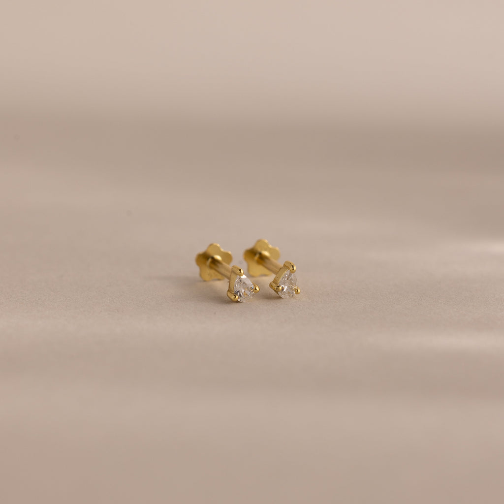 Teardrop Birthstone Flatback Studs