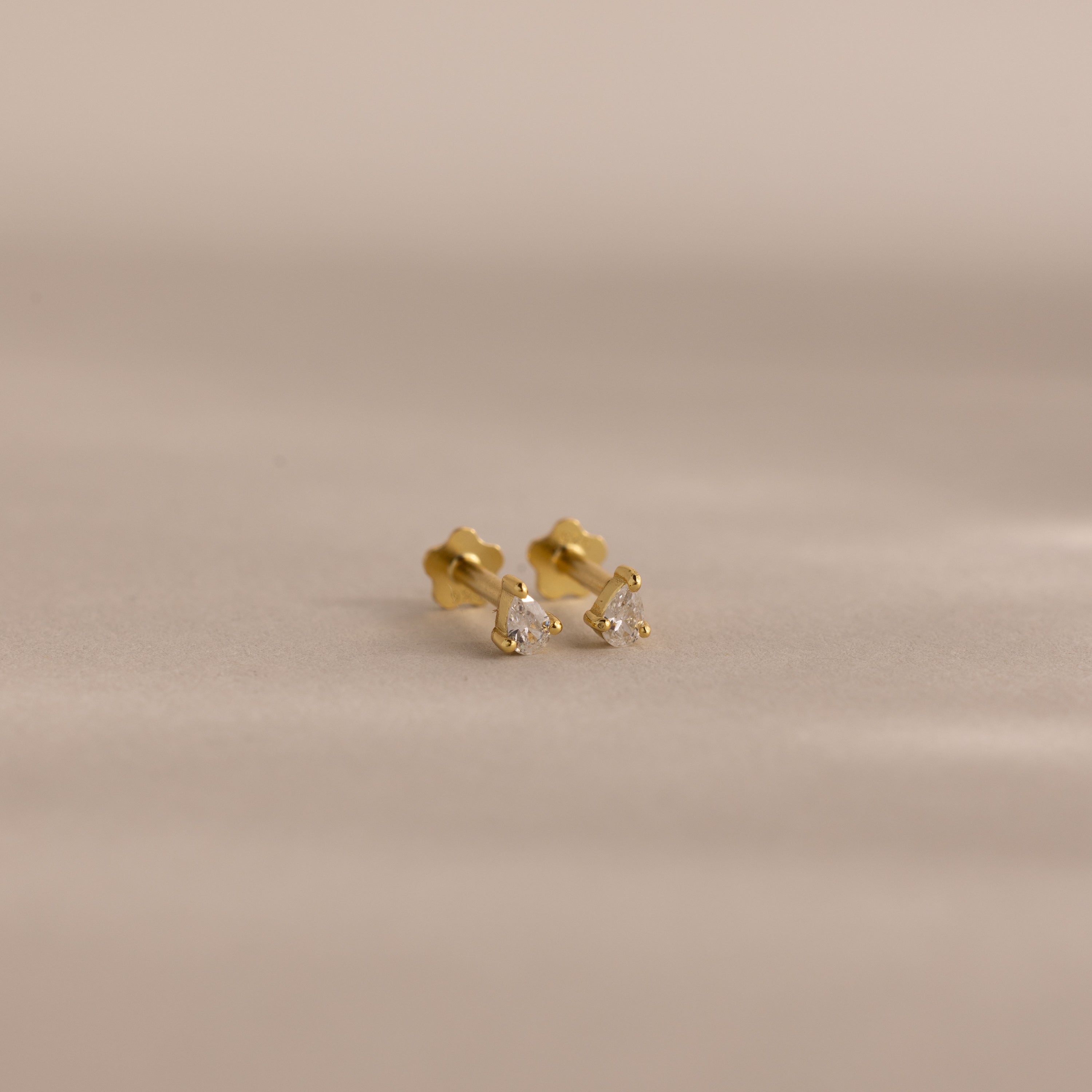 Teardrop Birthstone Flatback Studs