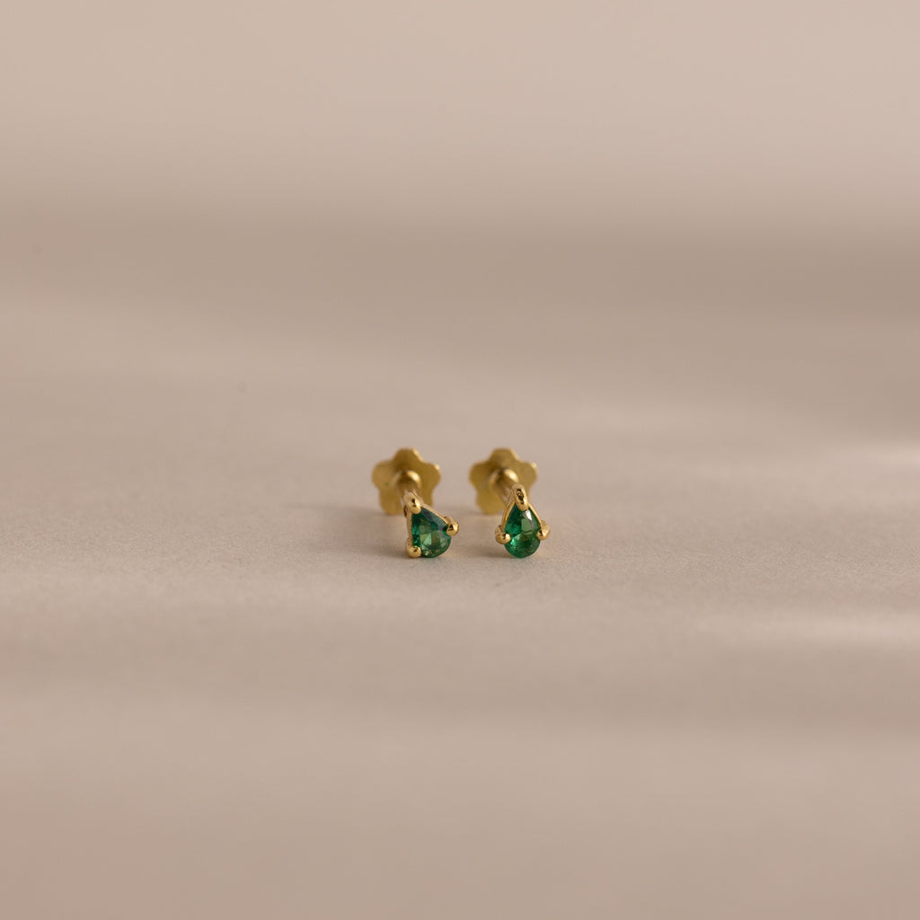 Teardrop Birthstone Flatback Studs