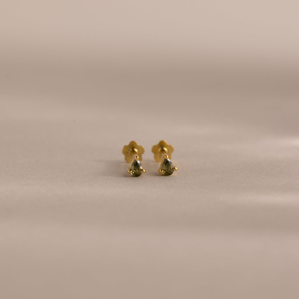 Teardrop Birthstone Flatback Studs
