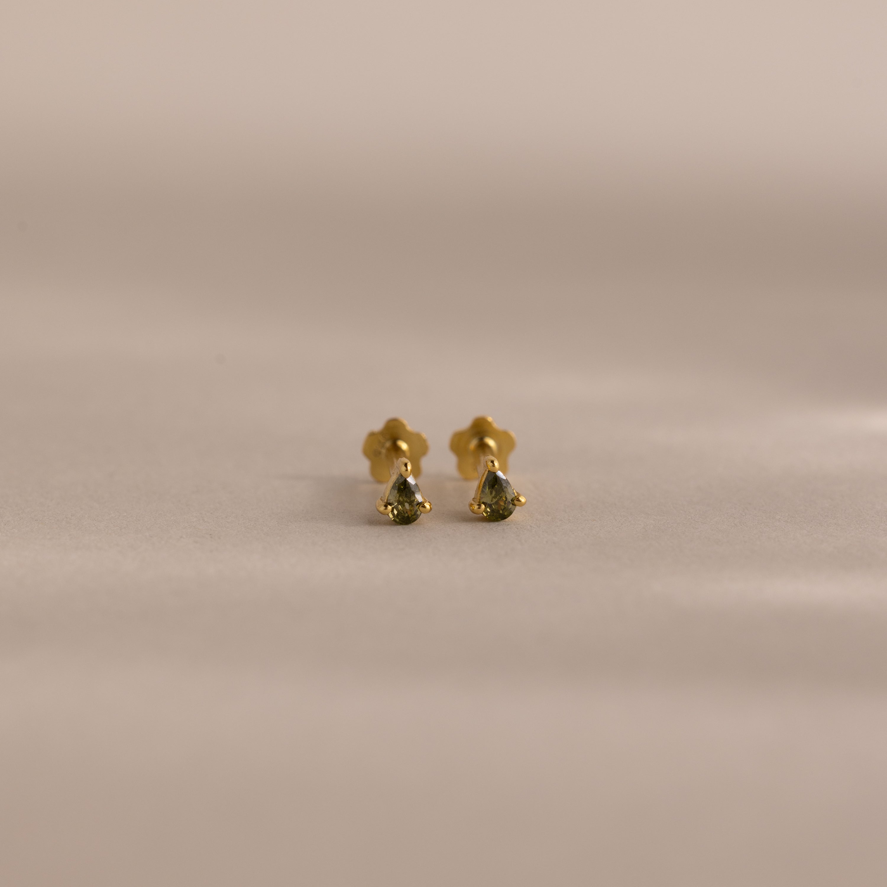 Teardrop Birthstone Flatback Studs