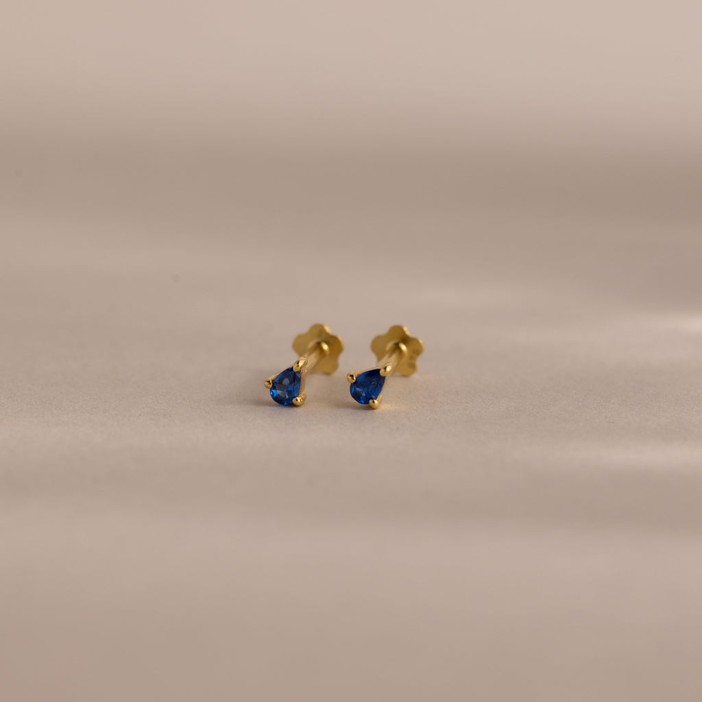 Teardrop Birthstone Flatback Studs