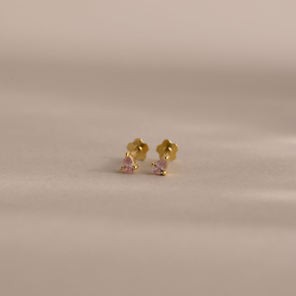 Teardrop Birthstone Flatback Studs