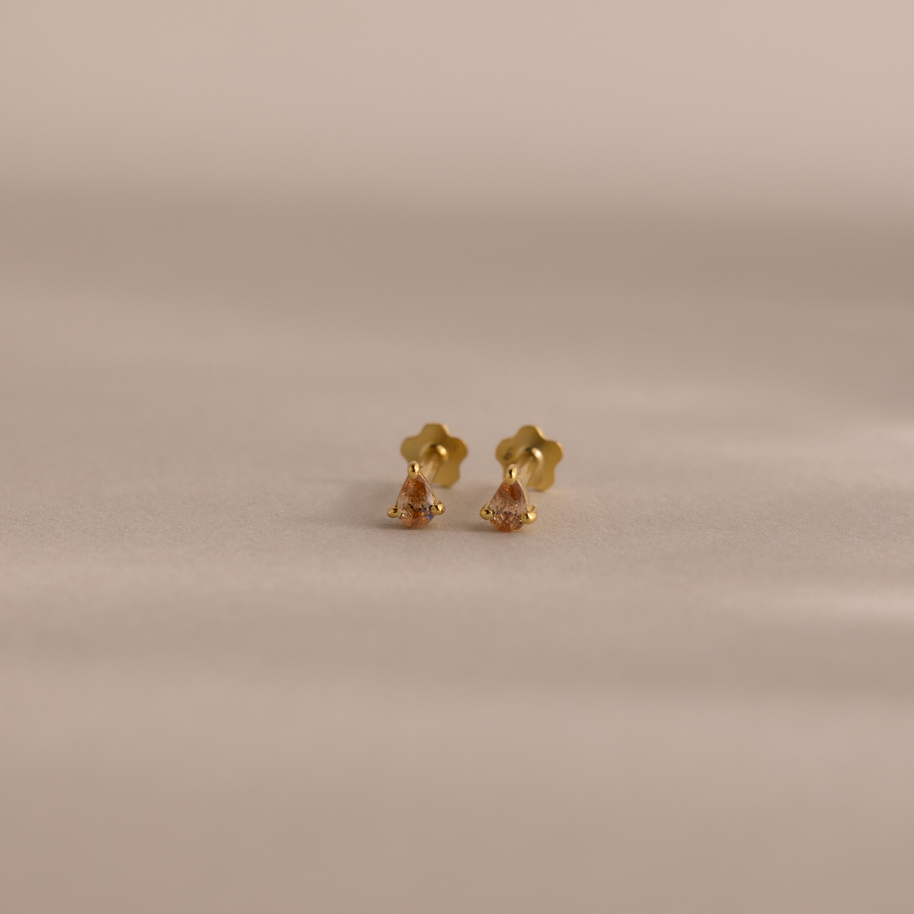Teardrop Birthstone Flatback Studs
