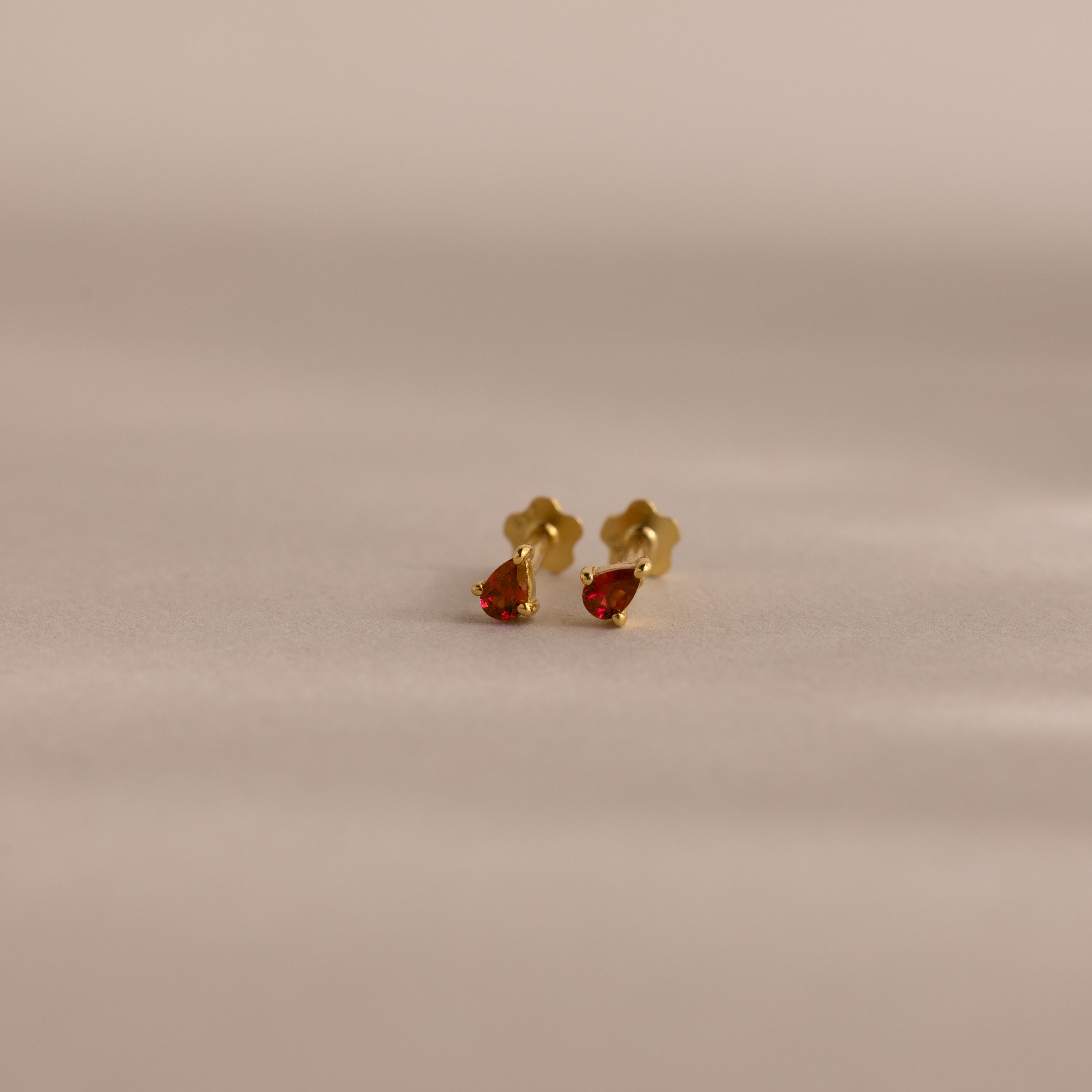 Teardrop Birthstone Flatback Studs