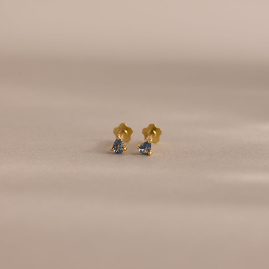 Teardrop Birthstone Flatback Studs